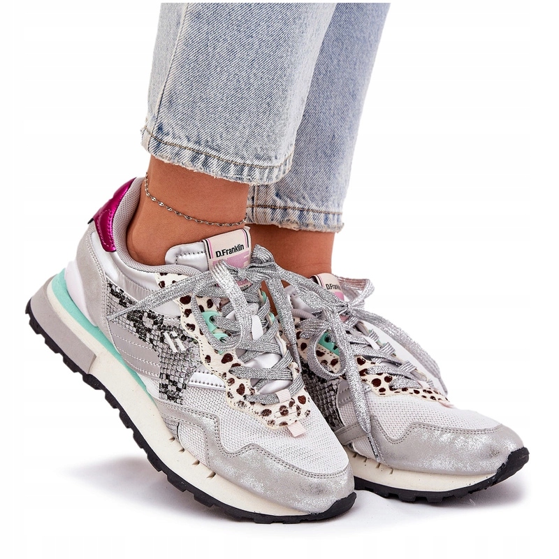 Dámské Vzorované Sportovní Tenisky D.franklin DFSH378006 Stříbrné 41