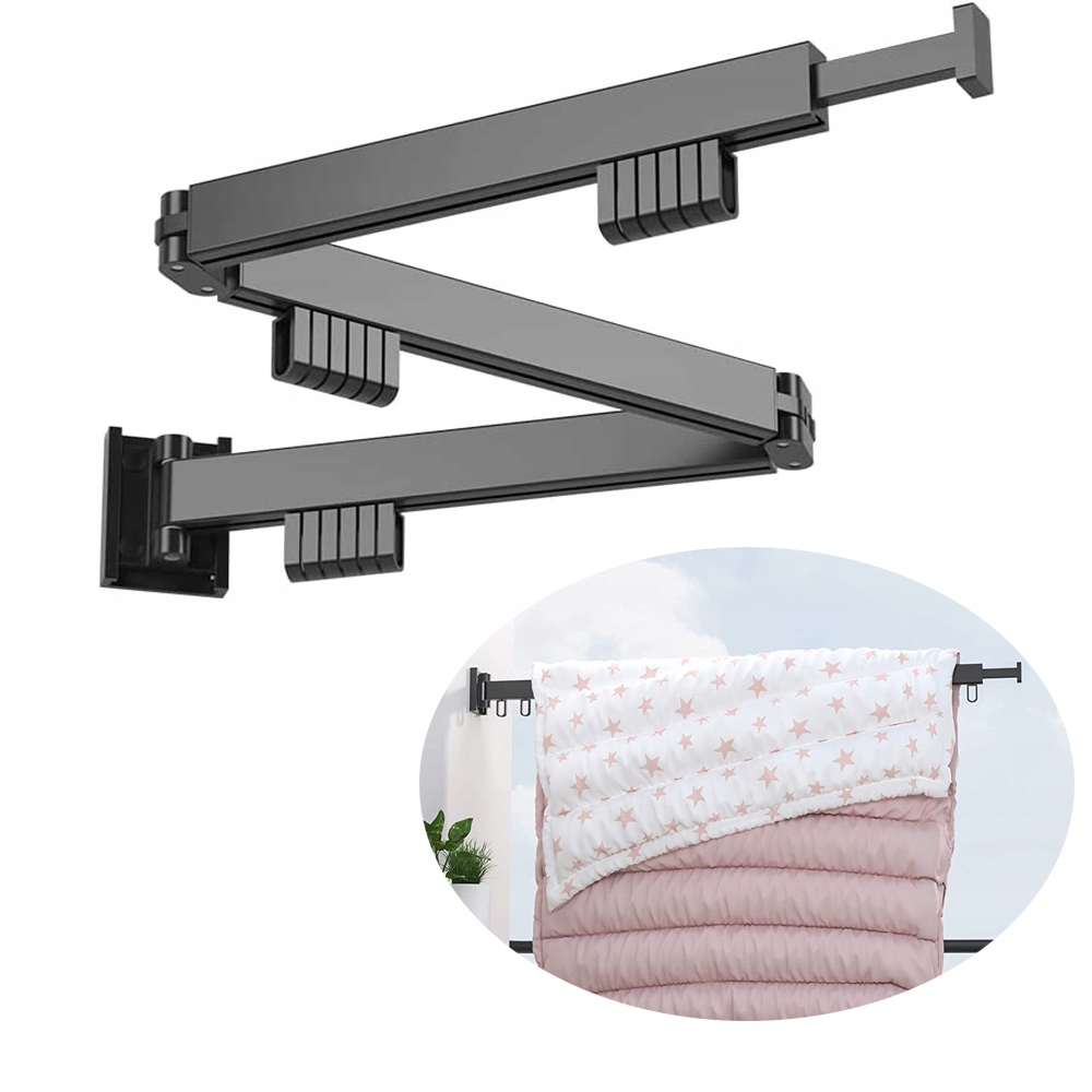 Levně Skládací Tyč Na Oblečení S Věšákem Na Ručníky