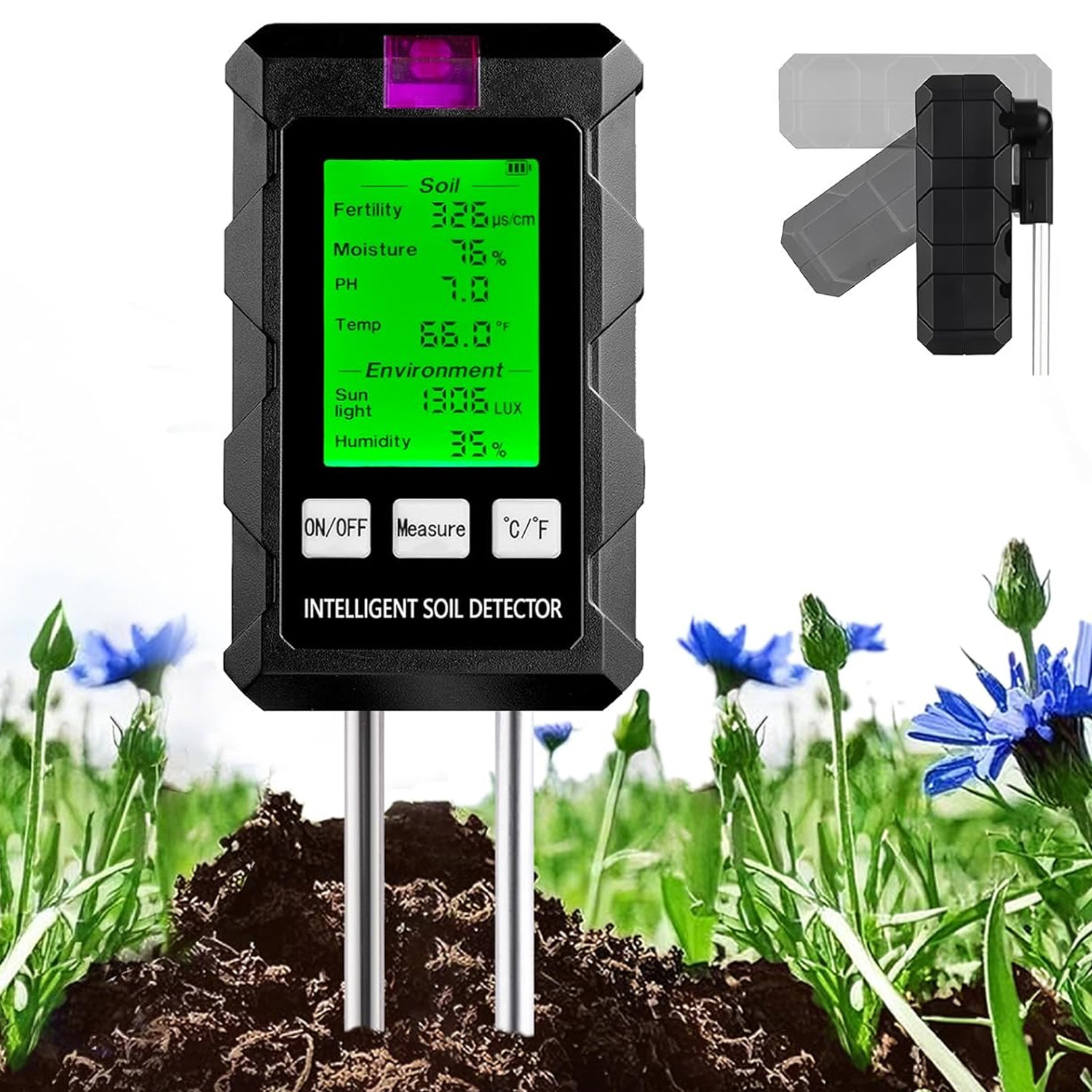 Kyseloměr Na Půdu Tester 6V1 S LCD Displejem, Úrodnost, Vlhkost Apod.
