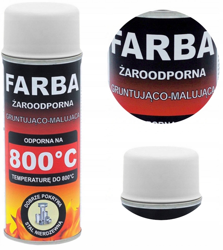 Farba Żaroodporna Do Zacisków Hamulcowych Tłumika 400 ML Hansa Biały