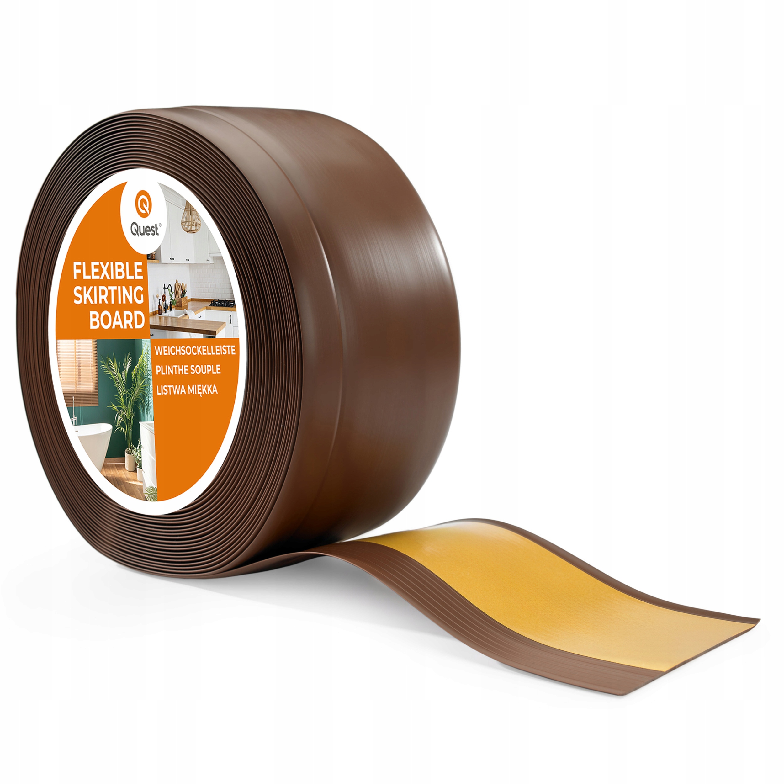 Podlahová lišta soklová, samolepicí Pvc 100/25 bronz, 10 m