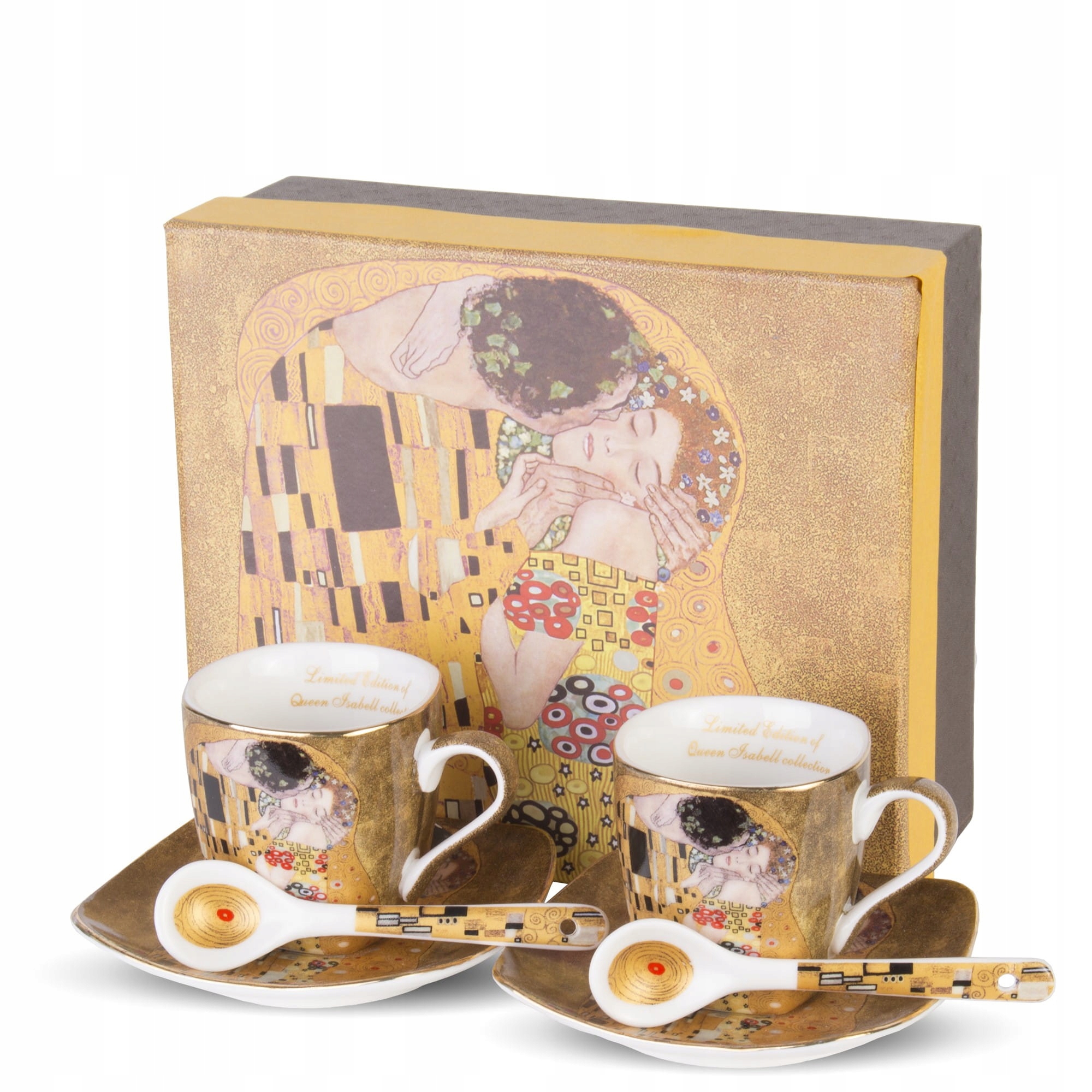

Filiżanki espresso 2+2 Gustav Klimt łyżeczki