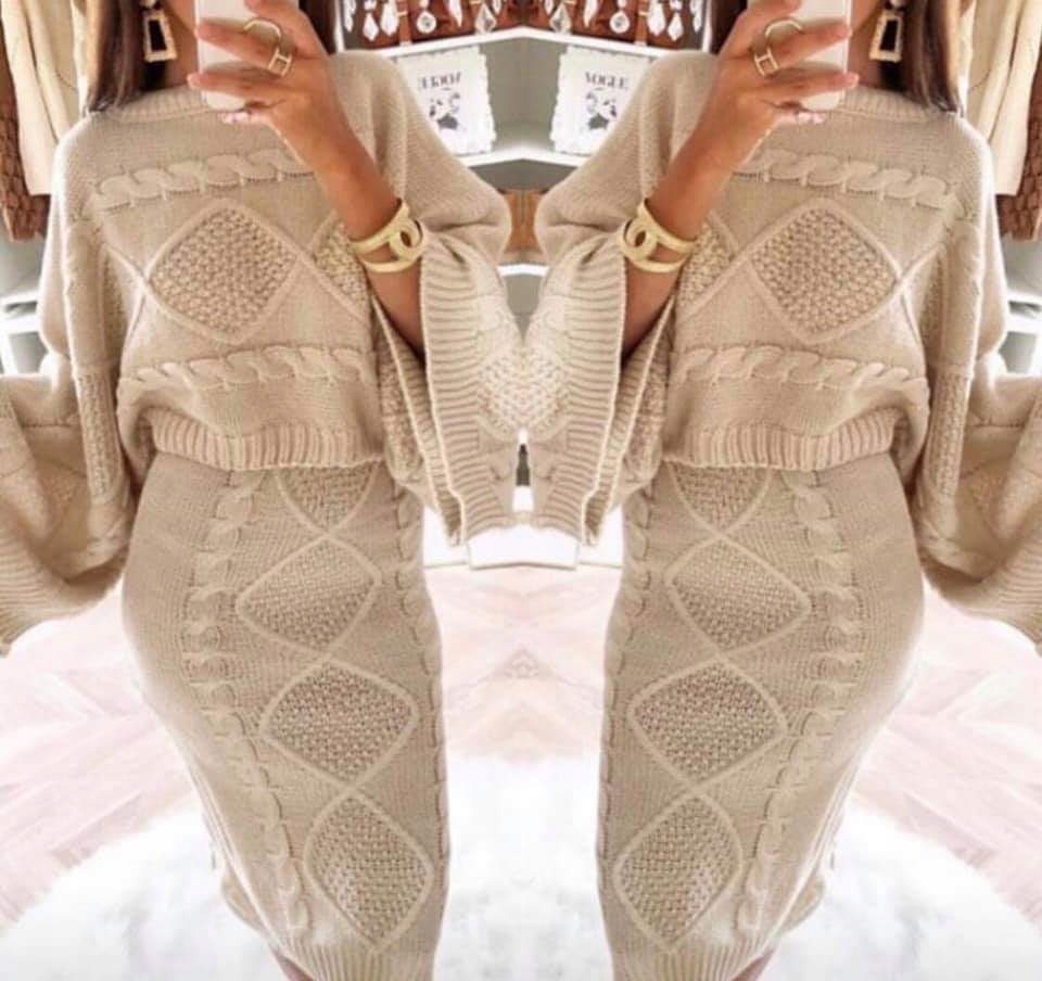 KOMPLET SWETERKOWY SPÓDNICA + SWETEREK VERONA Marka inna