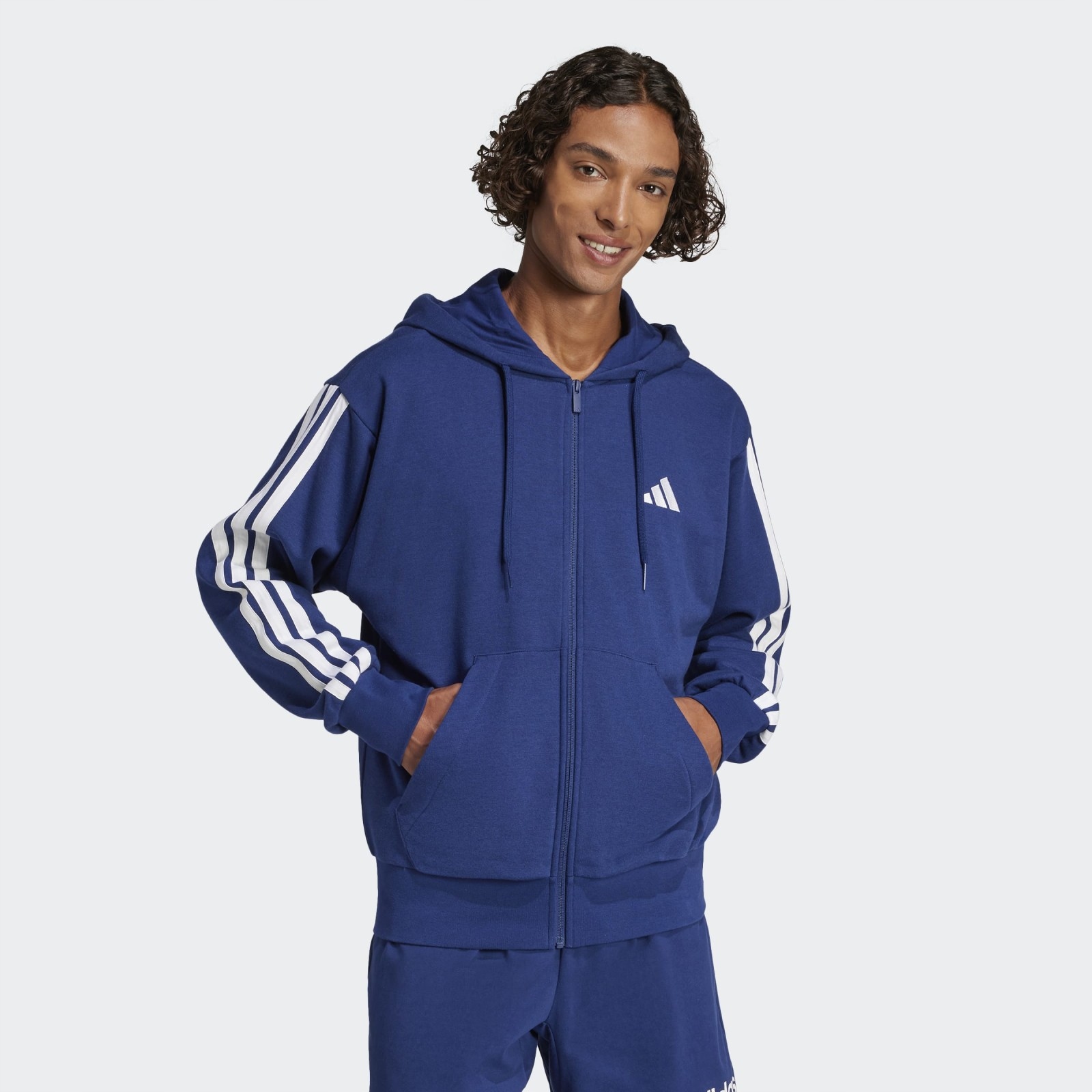 Pánská mikina adidas Essentials Three Stripes French Terry Fullzip Hoodie