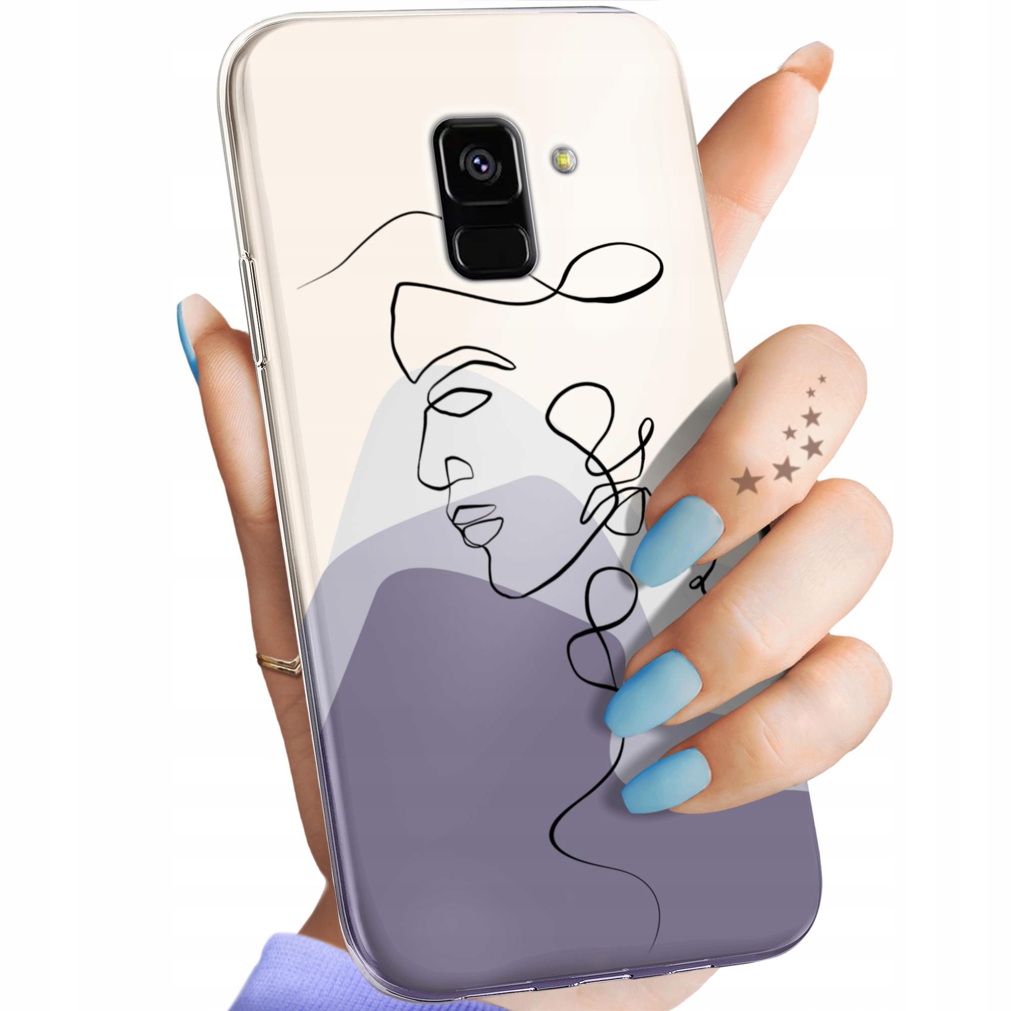 Etui Do Samsung Galaxy A5/A8 2018 Continuous Line-art Kreska Linie