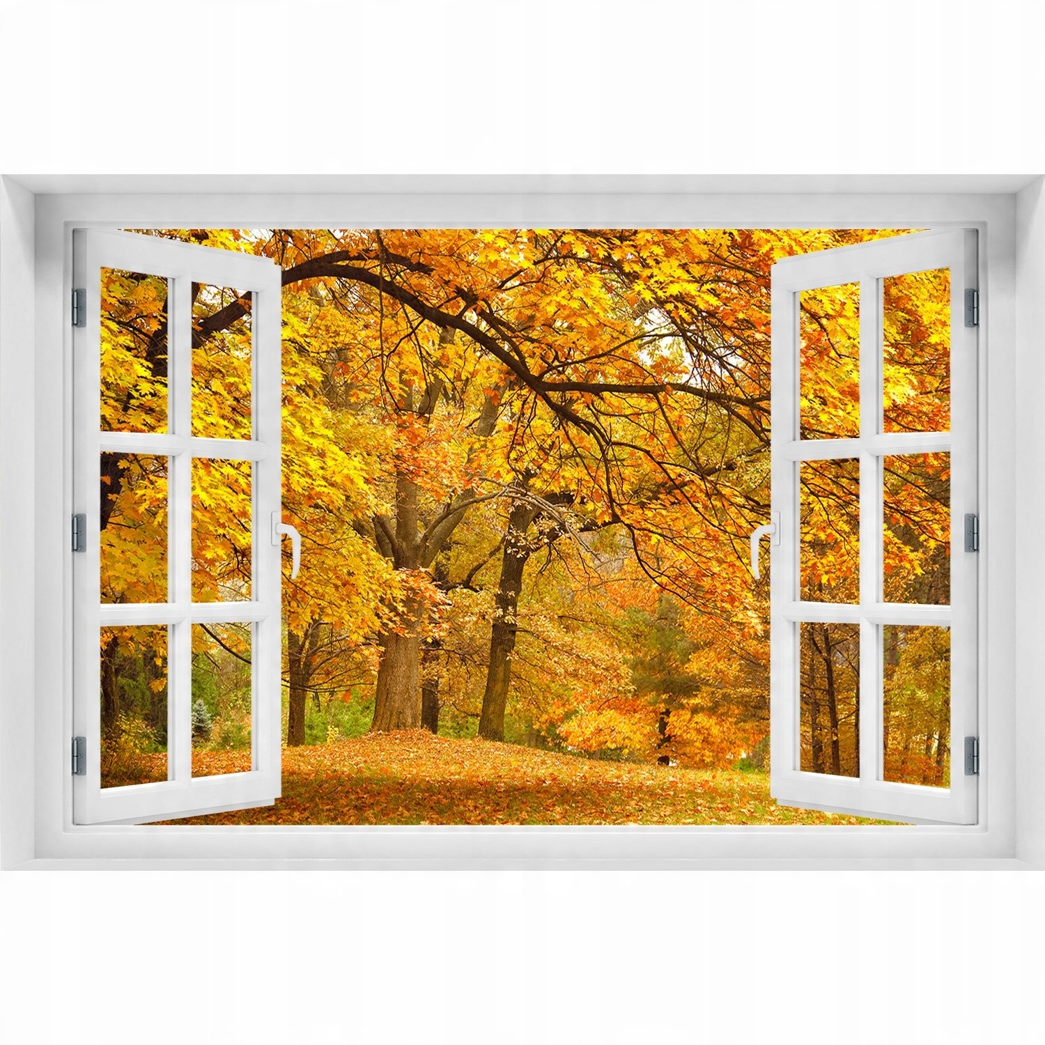 

3D Okno Naklejka ścienna Jesień w parku 90x60