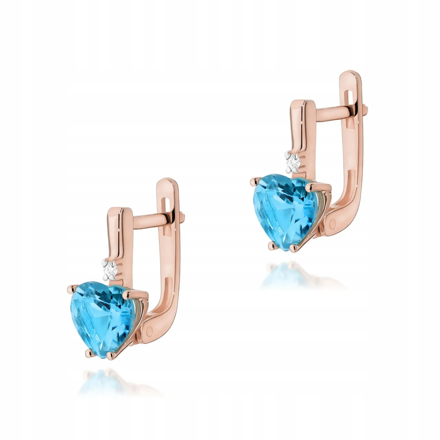 Złote kolczyki Topaz 2 x 1,20ct różowe złoto pr. 585