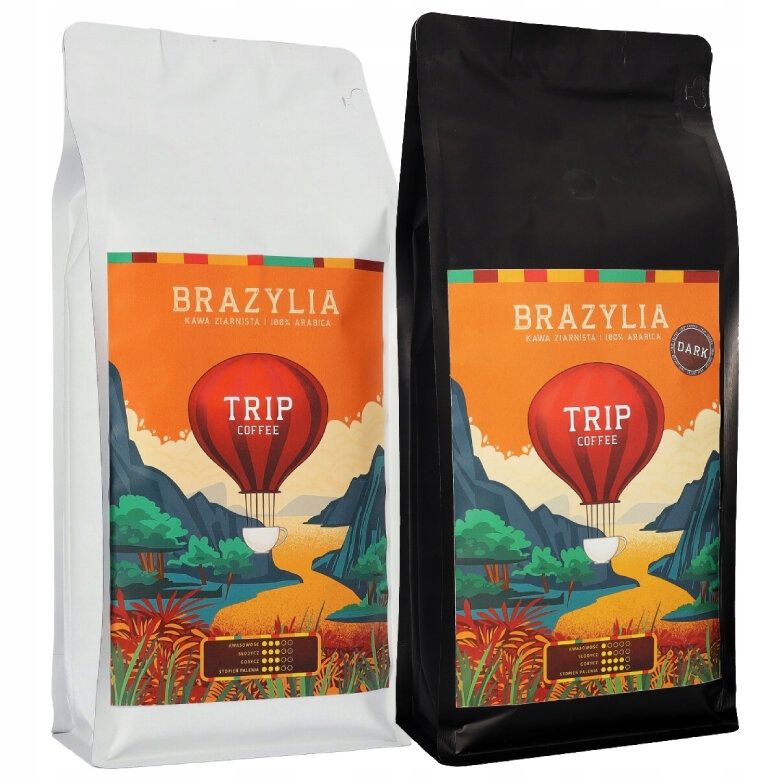 Zestaw 2x1kg Kawa ziarnista Trip Coffee Brazylia 1kg Brazylia Dark 1kg
