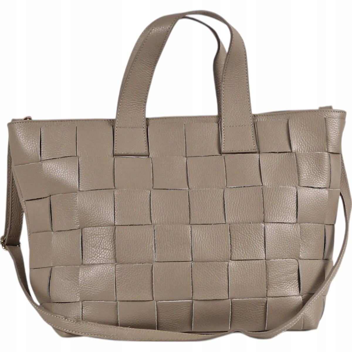 Massimo Contti klasická shopper kabelka z přírodní kůže tmavě béžová
