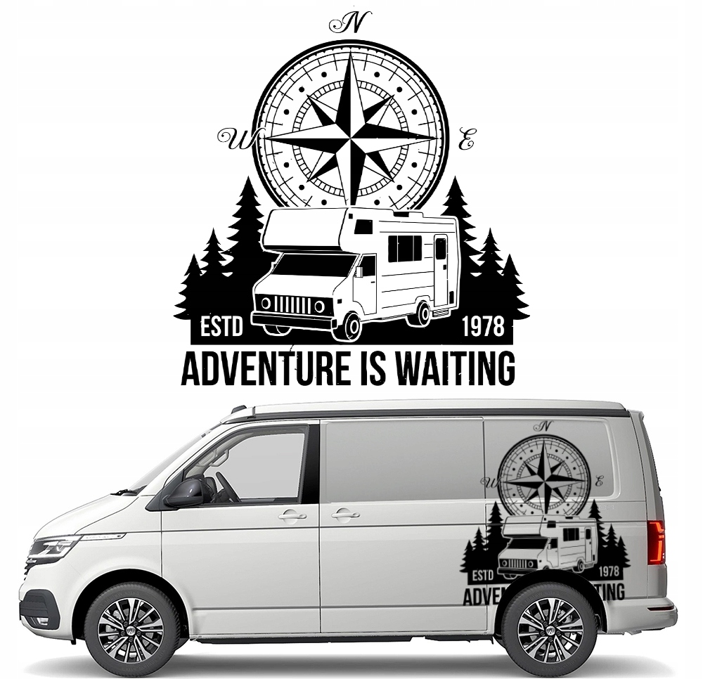 Nálepka Grafika pro karavan Kompas Las Adventure 90x84