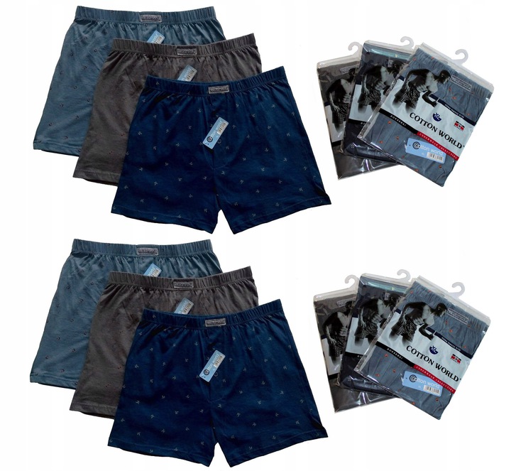 

6x Luzne Bokserki Cotton World majtki Bawełna! -XL