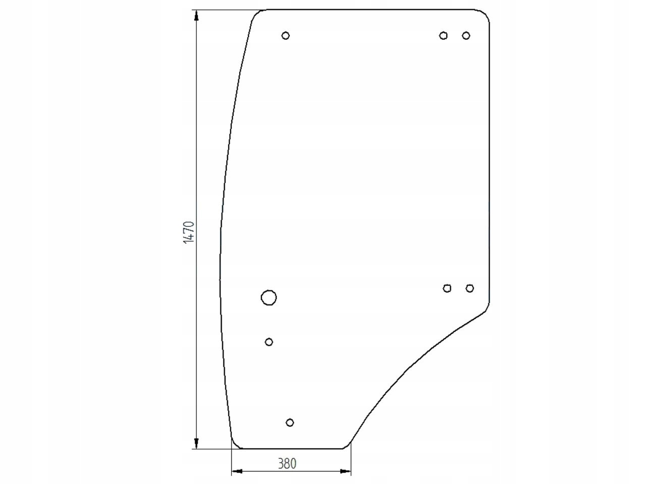 SZYBA DRZWI LEWA MTZ BELARUS PRONAR 2522-6708013 2