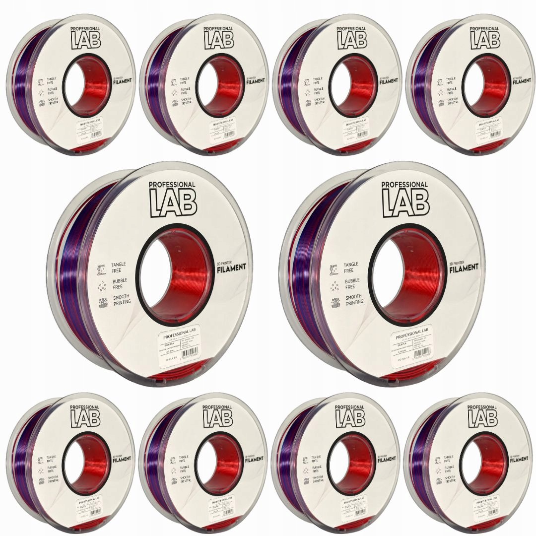 10x Filament Pla Hodváb Dual Color Twilight Serenity Prof. Lab 1,75 mm 1000 g