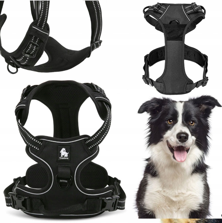 Levně Obojky Pro Psa Truelove Easy Walk Silné, Odolné, Reflexní, Černé