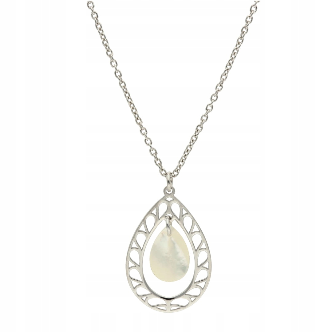 Ažurový náhrdelník s perleťovou hmotou stříbro