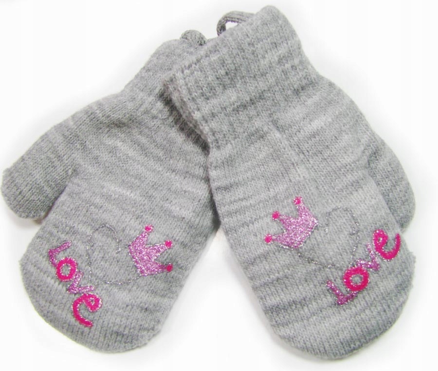 

14cm Rękawiczki Ocieplane grube sznurek szare