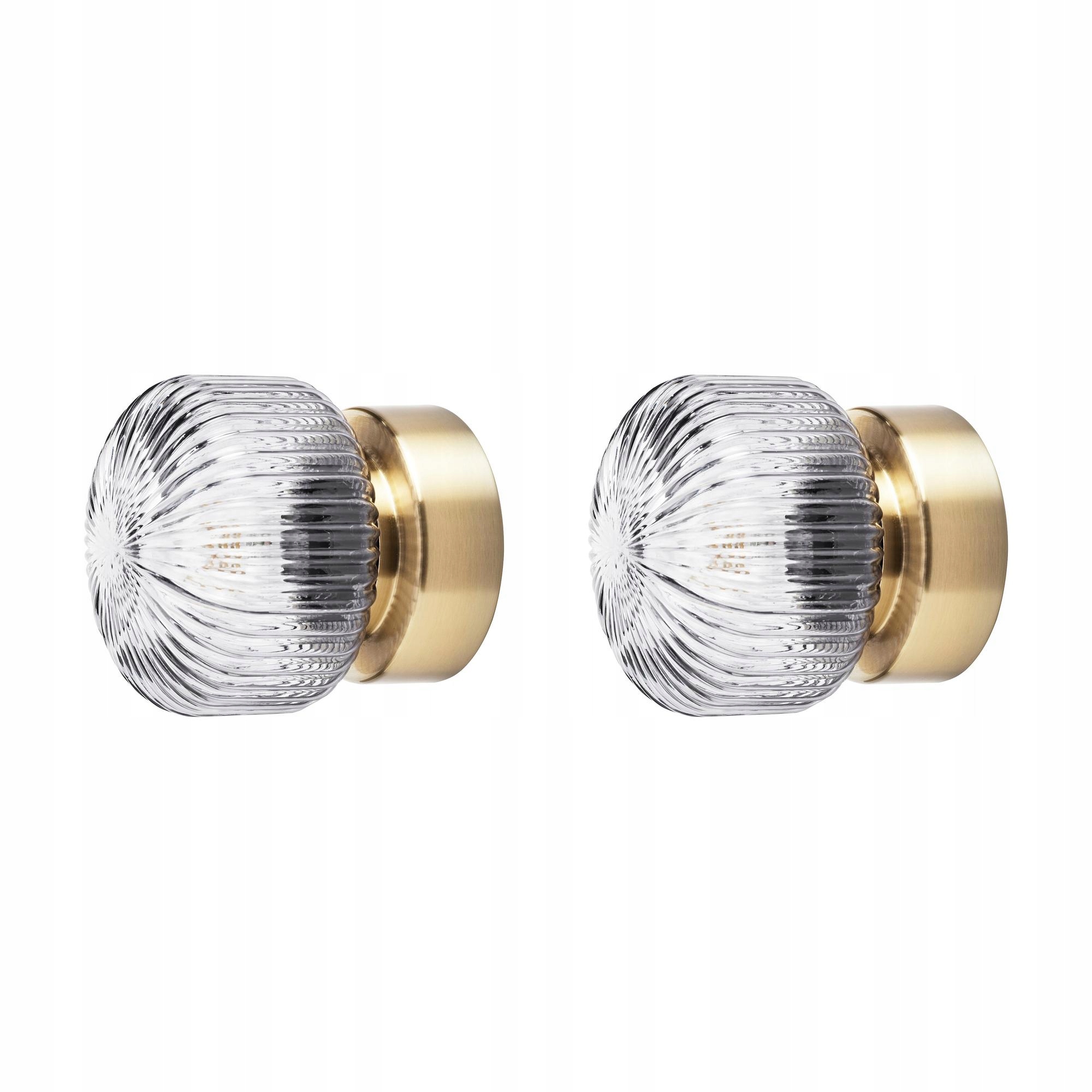 2 ks Nástěnná lampa Solklint Mosaz Šedá Sklo Elegantní
