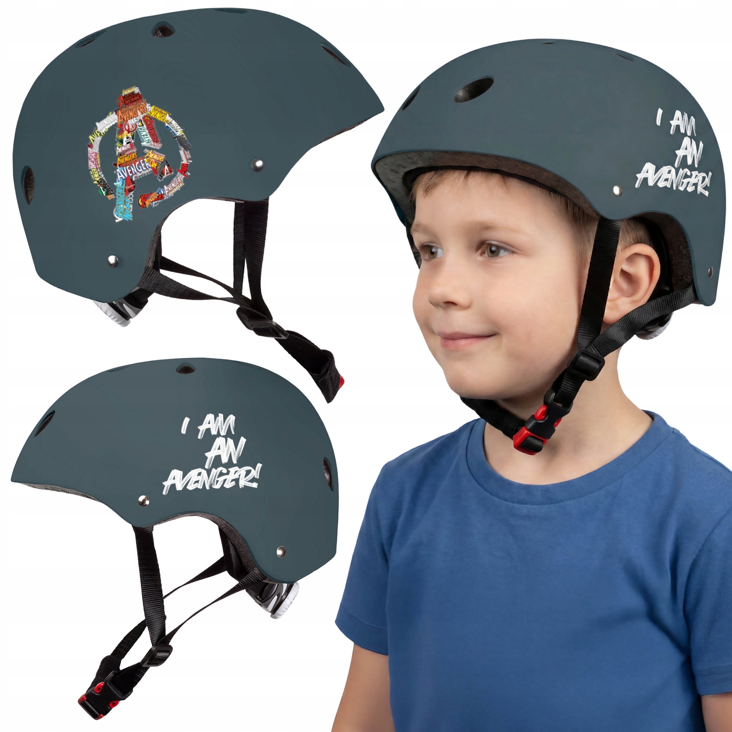 Marvel Avengers Bezpieczny kask rowerowy dla chłopca, Sportowy, Regulowany