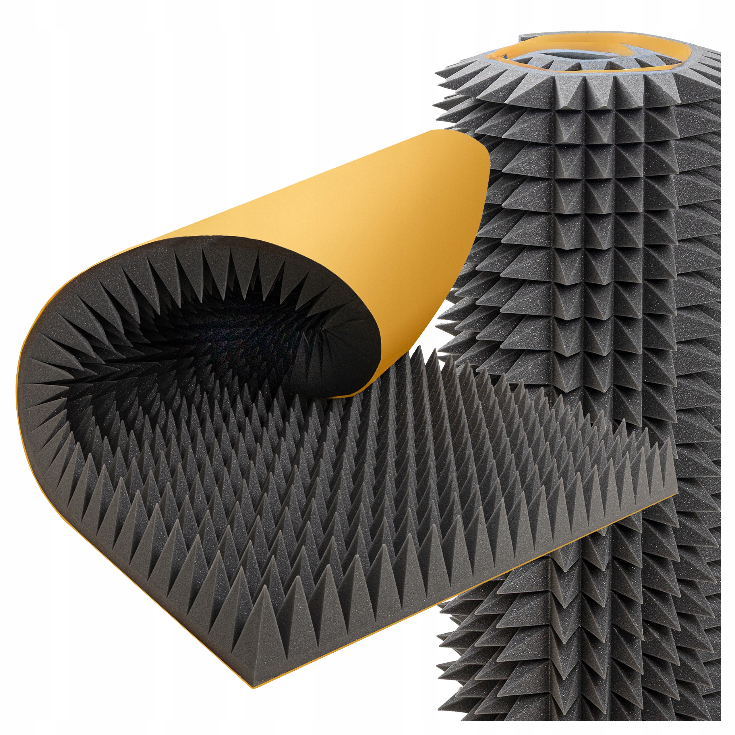 Dekorativní akustická pěna pyramida 2 m2, tloušťka 12 cm, lepidlo, domácí kino