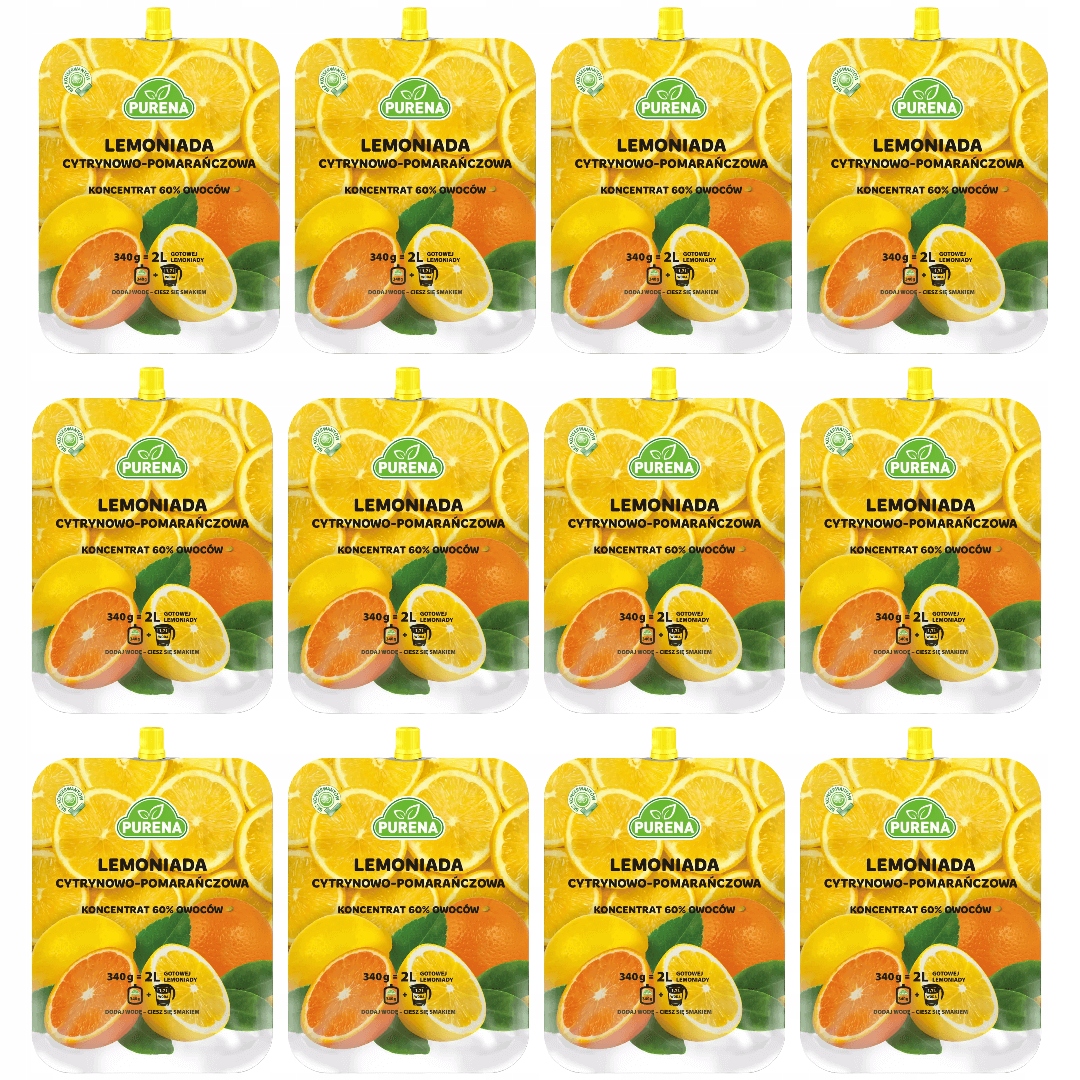 Levně Sada 12 x Nápoj Limonáda citron pomeranč koncentrát Nejvyšší Kvalita