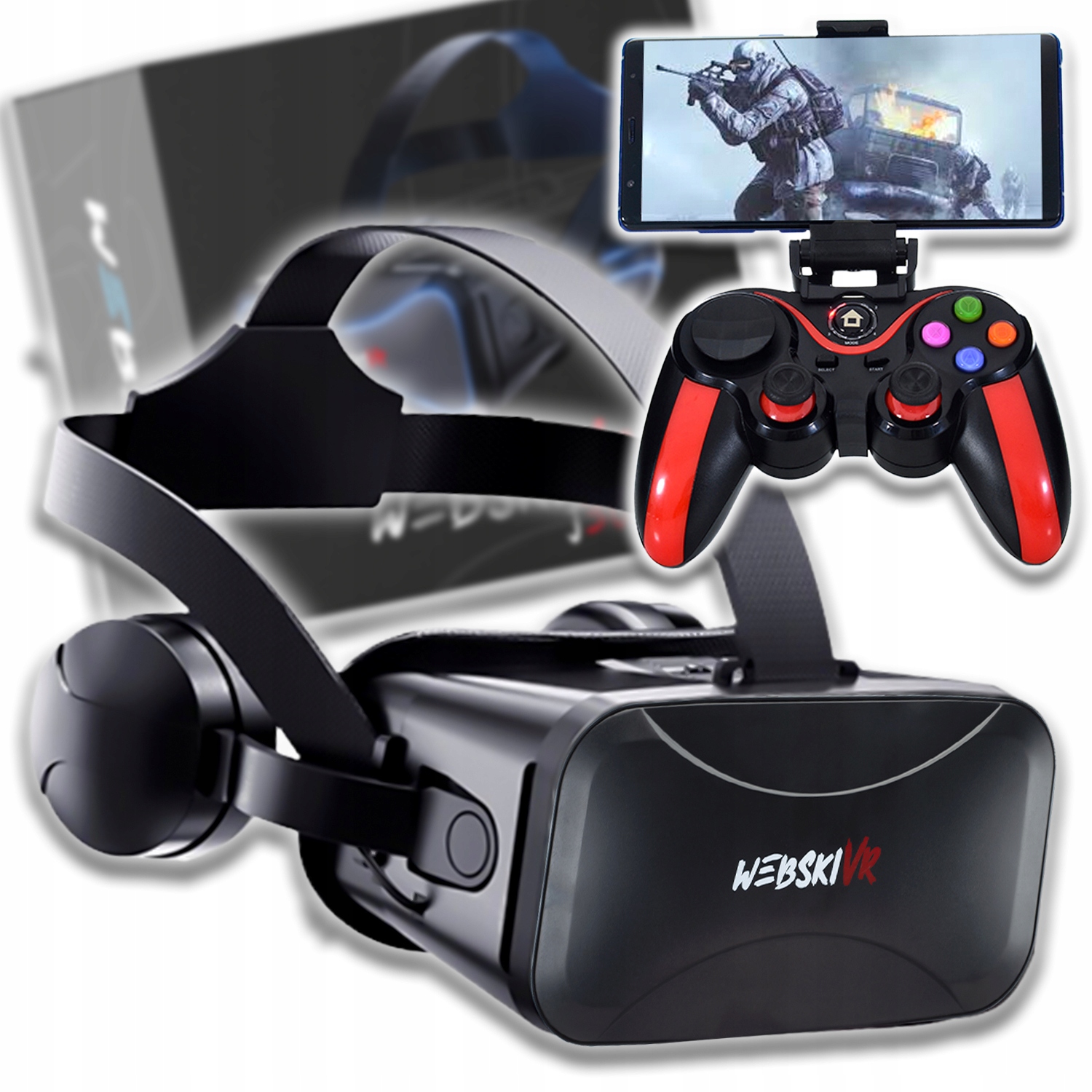 3D Vr Brýle S Vestavěnými Sluchátky Do Uší 3D 360 Ovladač Pro Hraní Her