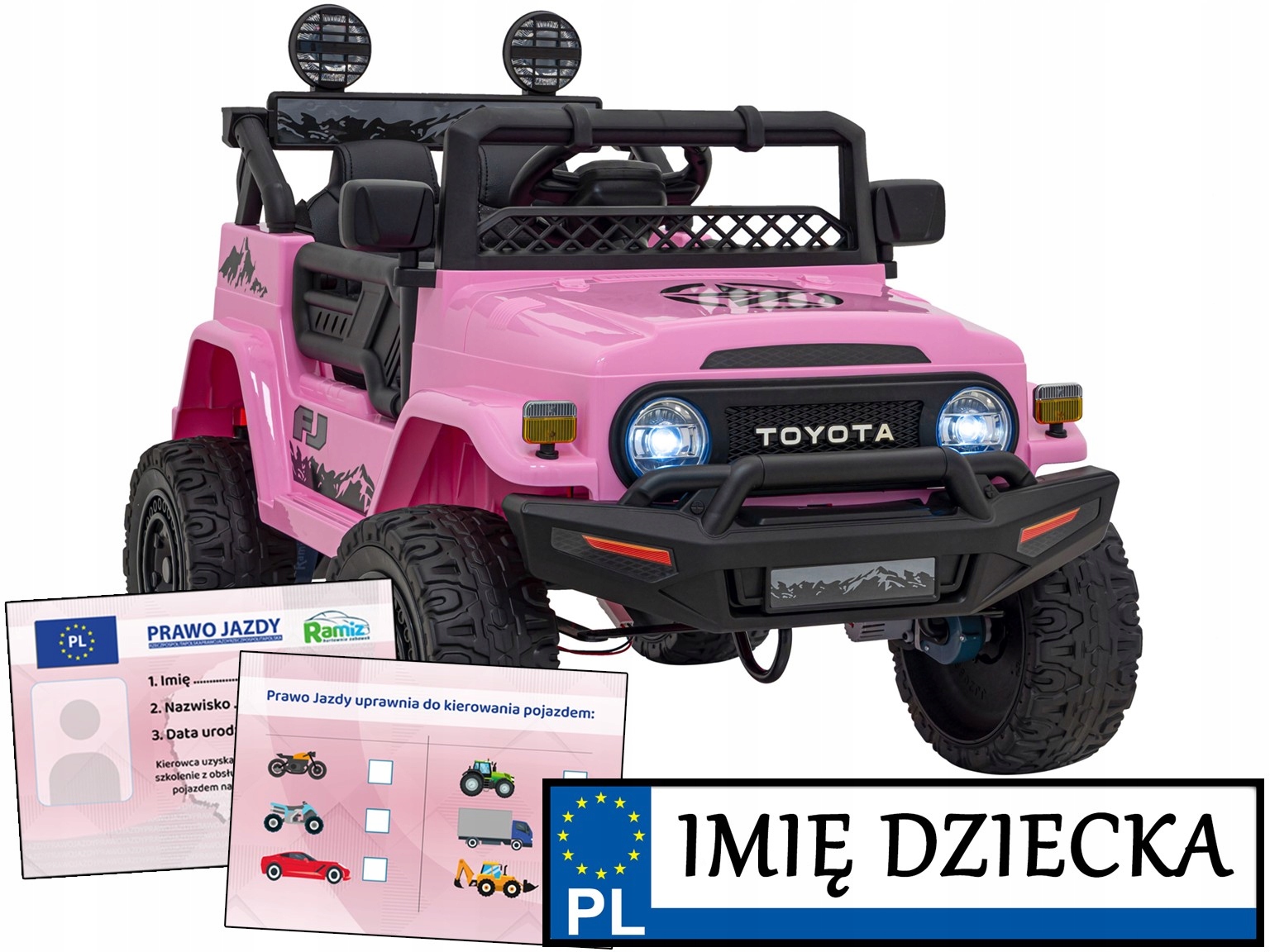 duży Samochód na akumulator Toyota Fj cruiser terenówka Prawo Jazdy pilot