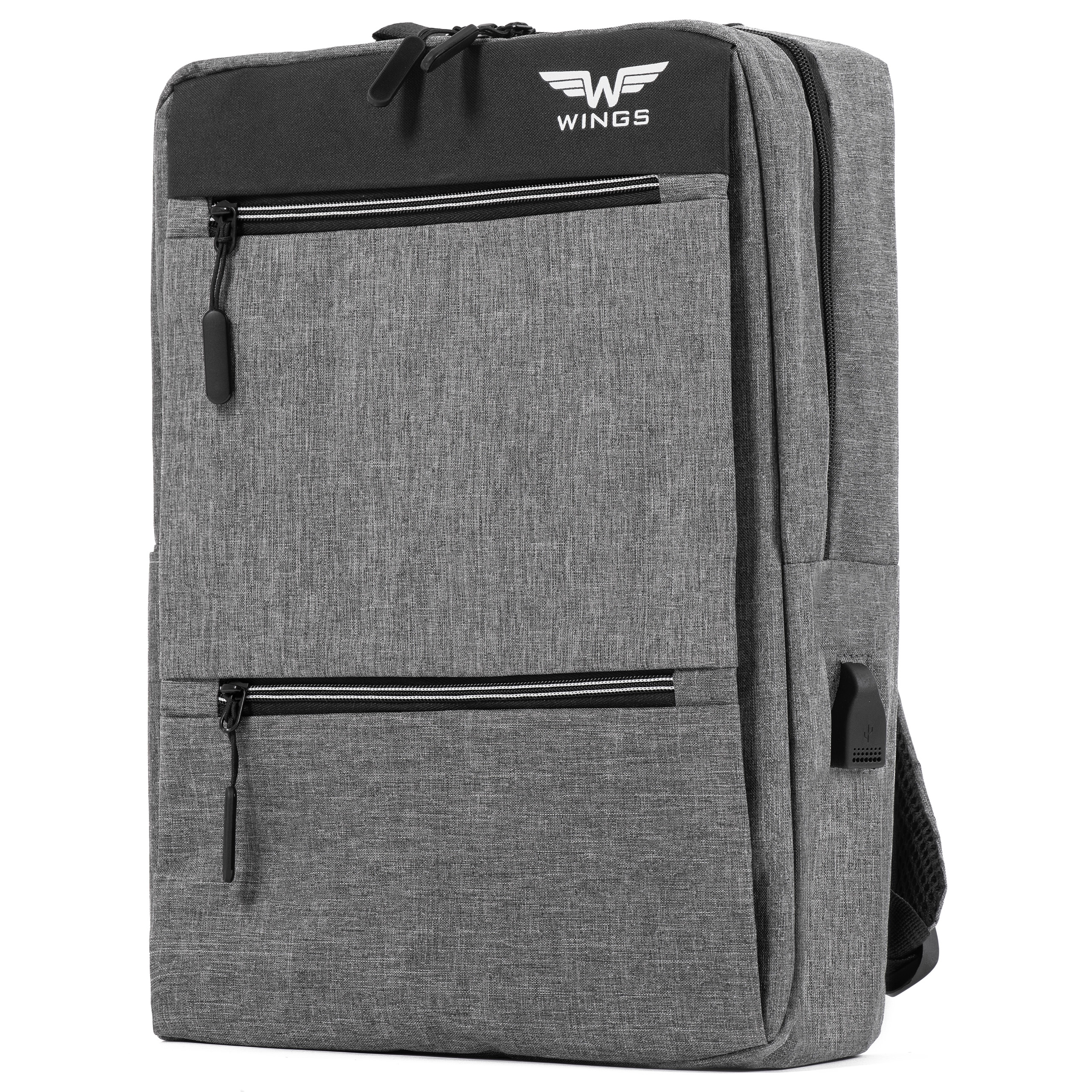 WINGS 17-дюймовый рюкзак для ноутбука ВОДОНЕПРОНИЦАЕМЫЙ с USB-портом Высота 43 см