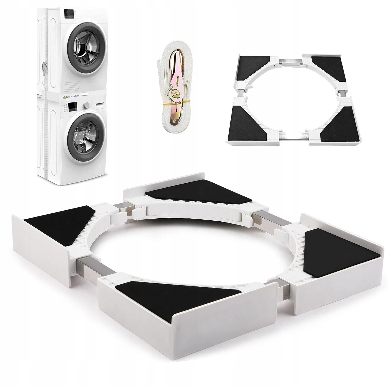 Łącznik Pralki Suszarki Uniwersalny Regulowany 19.7–27.5 Cala Z Półką