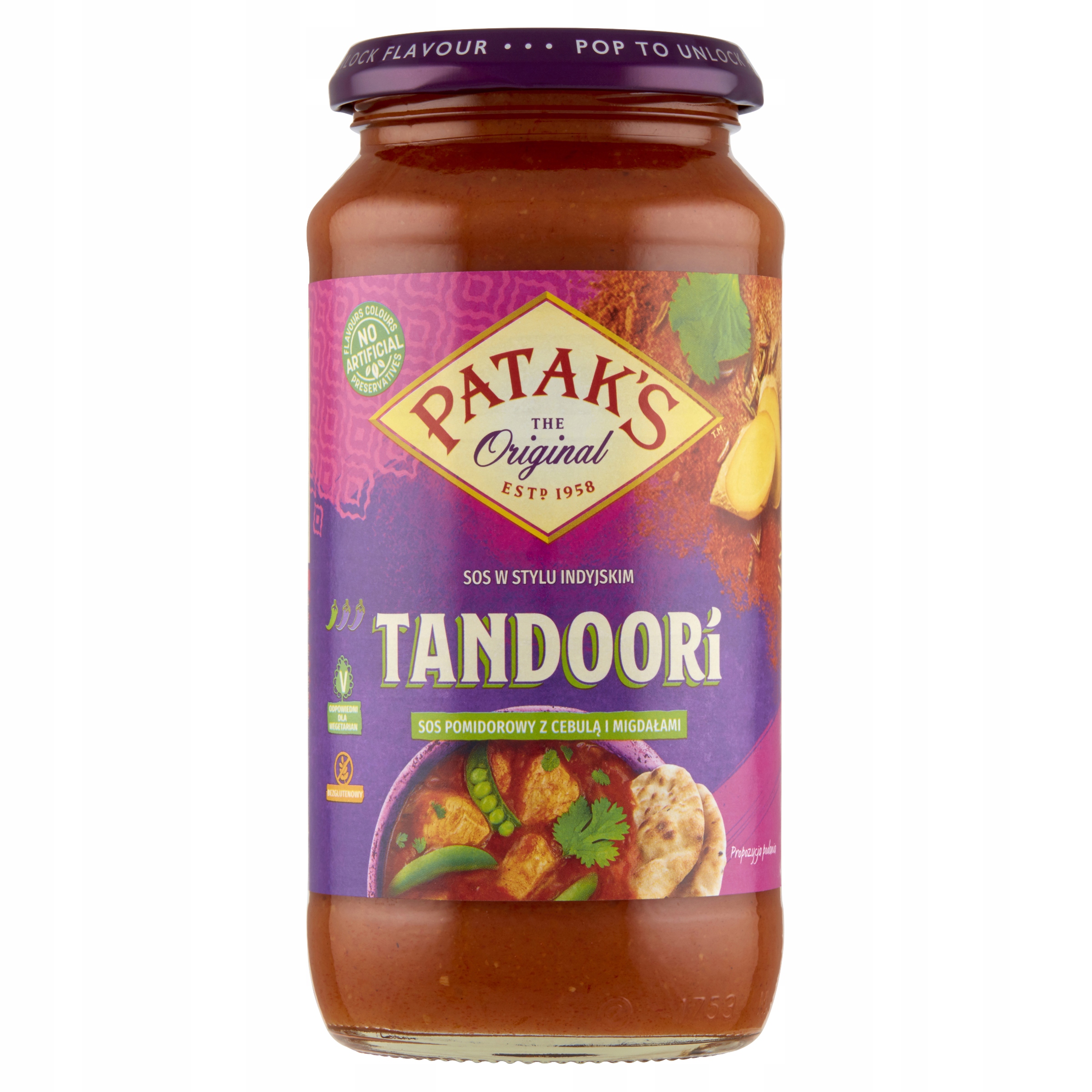 

Patak's Tandoori Sos pomidorowy z migdałami 450 g