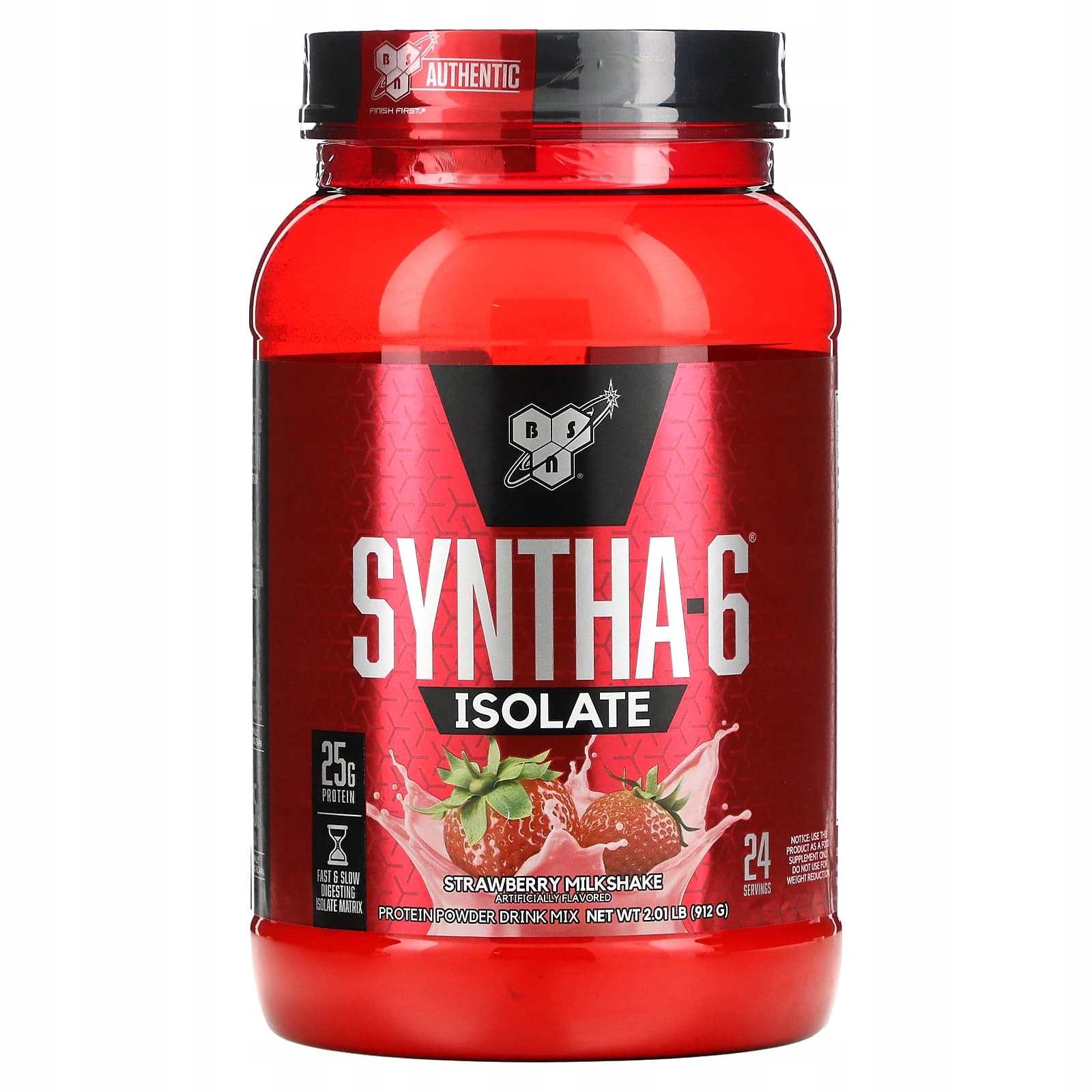 Bsn, Izolát Syntha-6, protein v prášku, jahodový mléčný koktejl