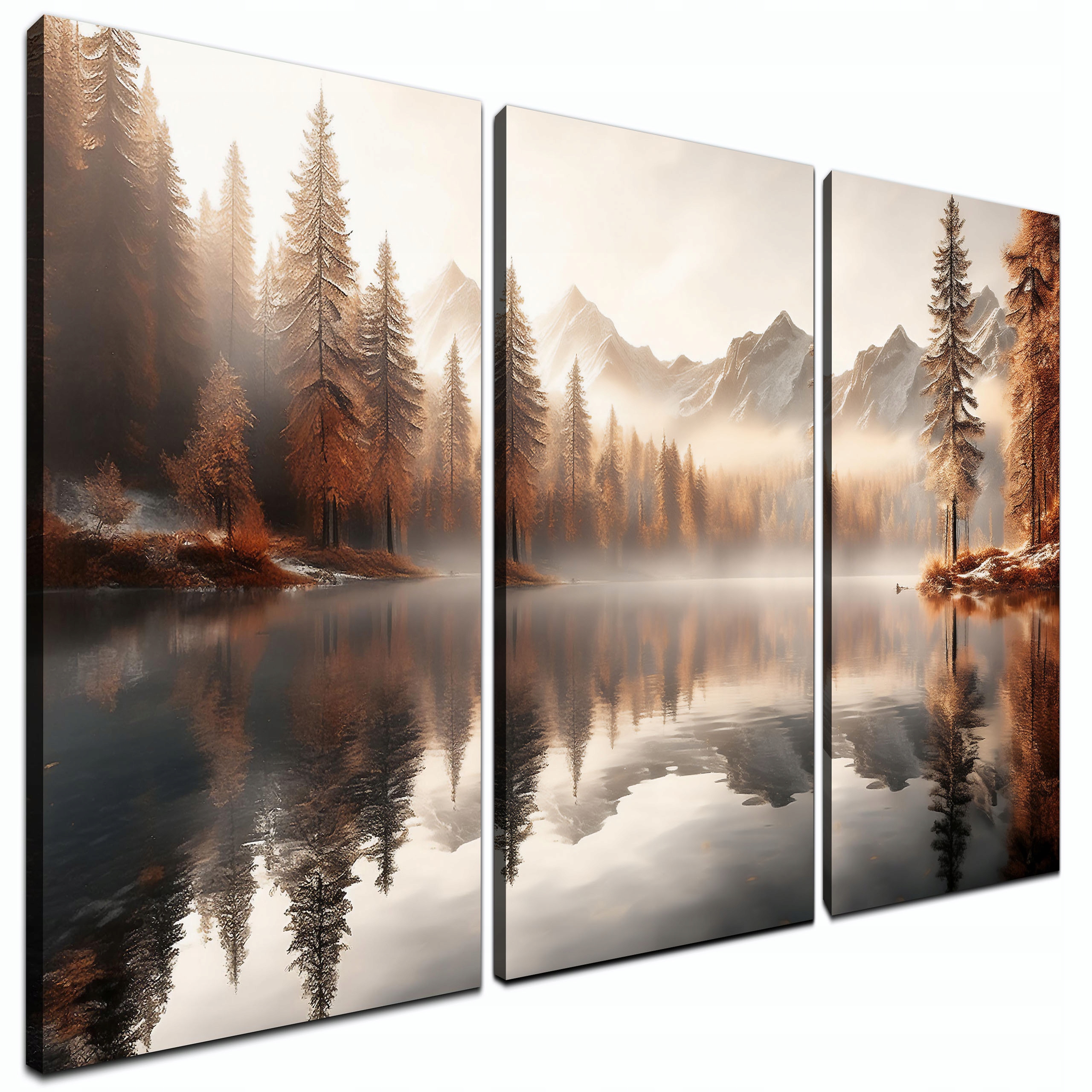 Obrazy płótno na ścianę Góry woda Krajobraz W Ciepłym Odcieniu Brązu 120x60