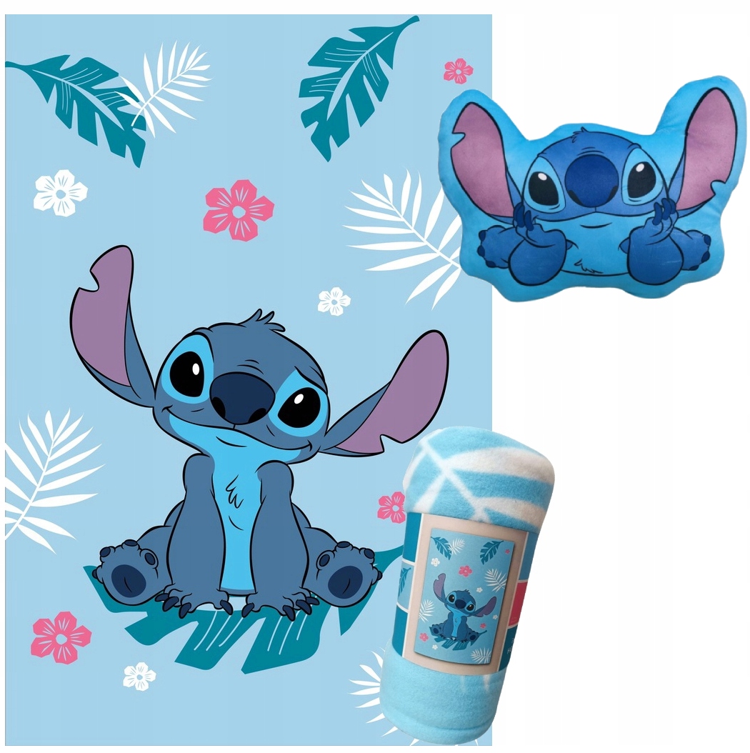 Lilo I Stitch Kocyk Poduszka 3D Stich pled Disney Ciepły do Przedszkola