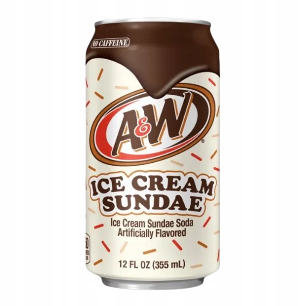 Levně Nápoj s příchutí zmrzliny sundae 12 x 355ml A&w