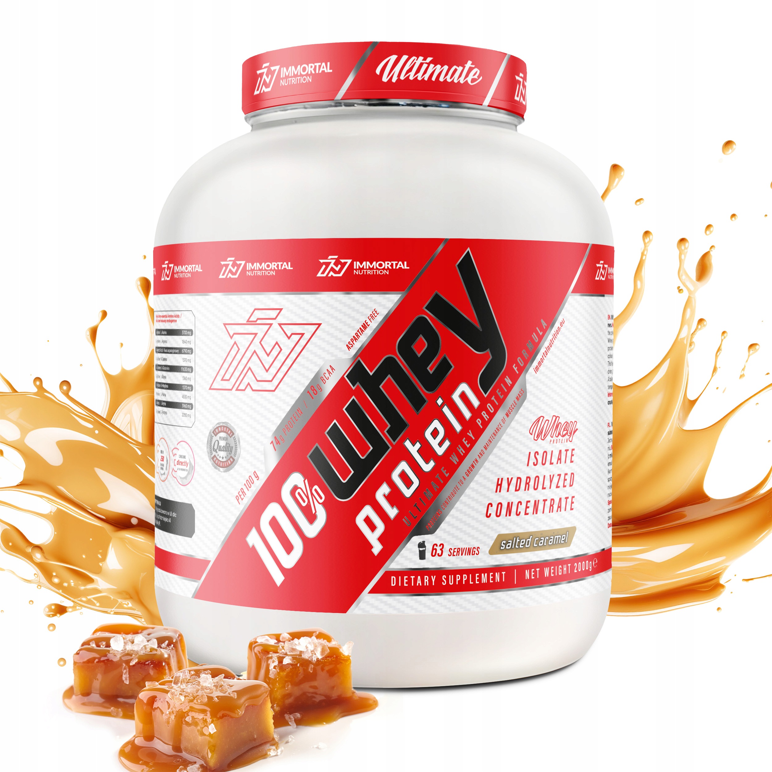 Immortal 100% Whey Protein Instant 2000 g Protein Wpc Wpi Wph 100% Whey