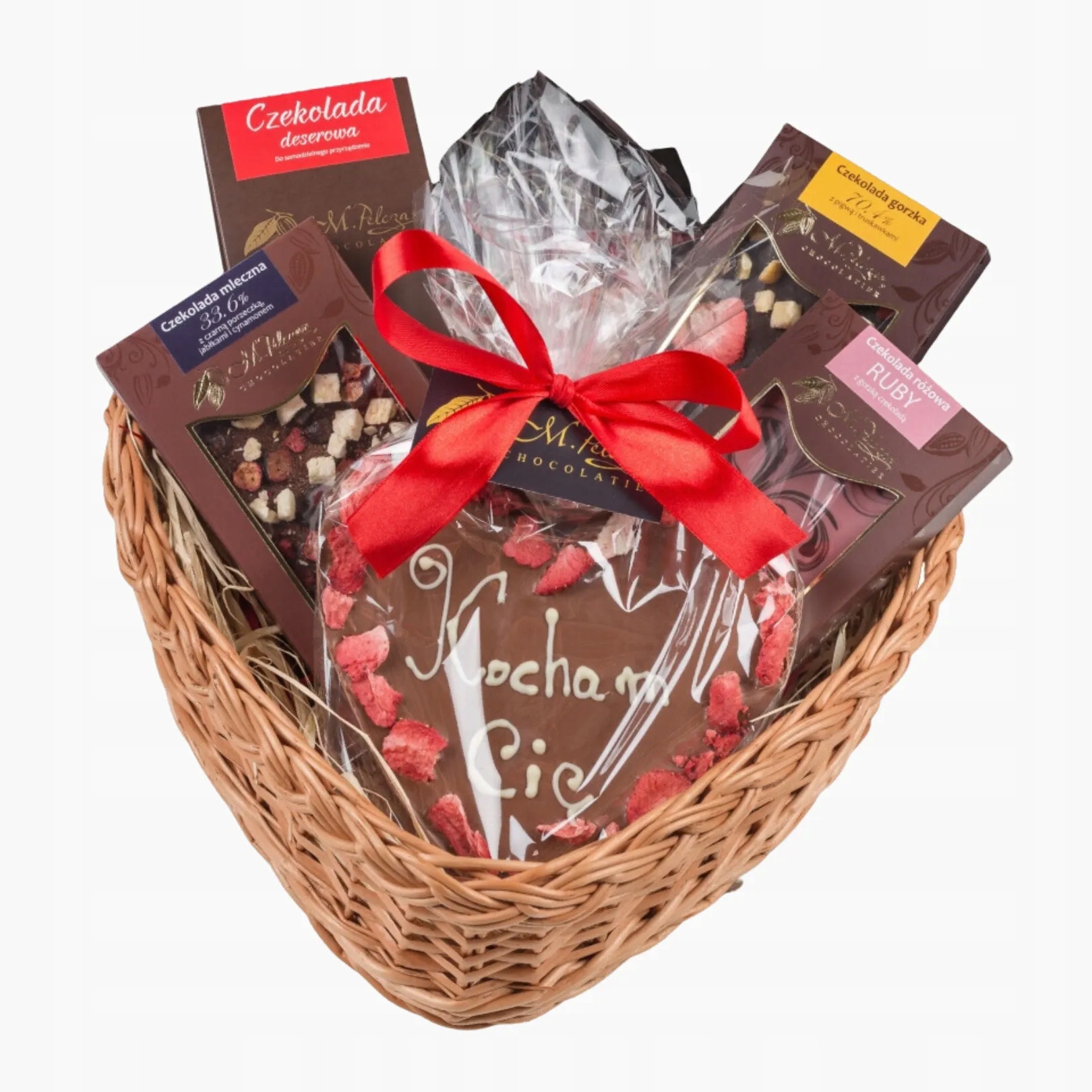 Levně Dárková sada v proutěném srdci, dárek ke Dni babičky a dědečka