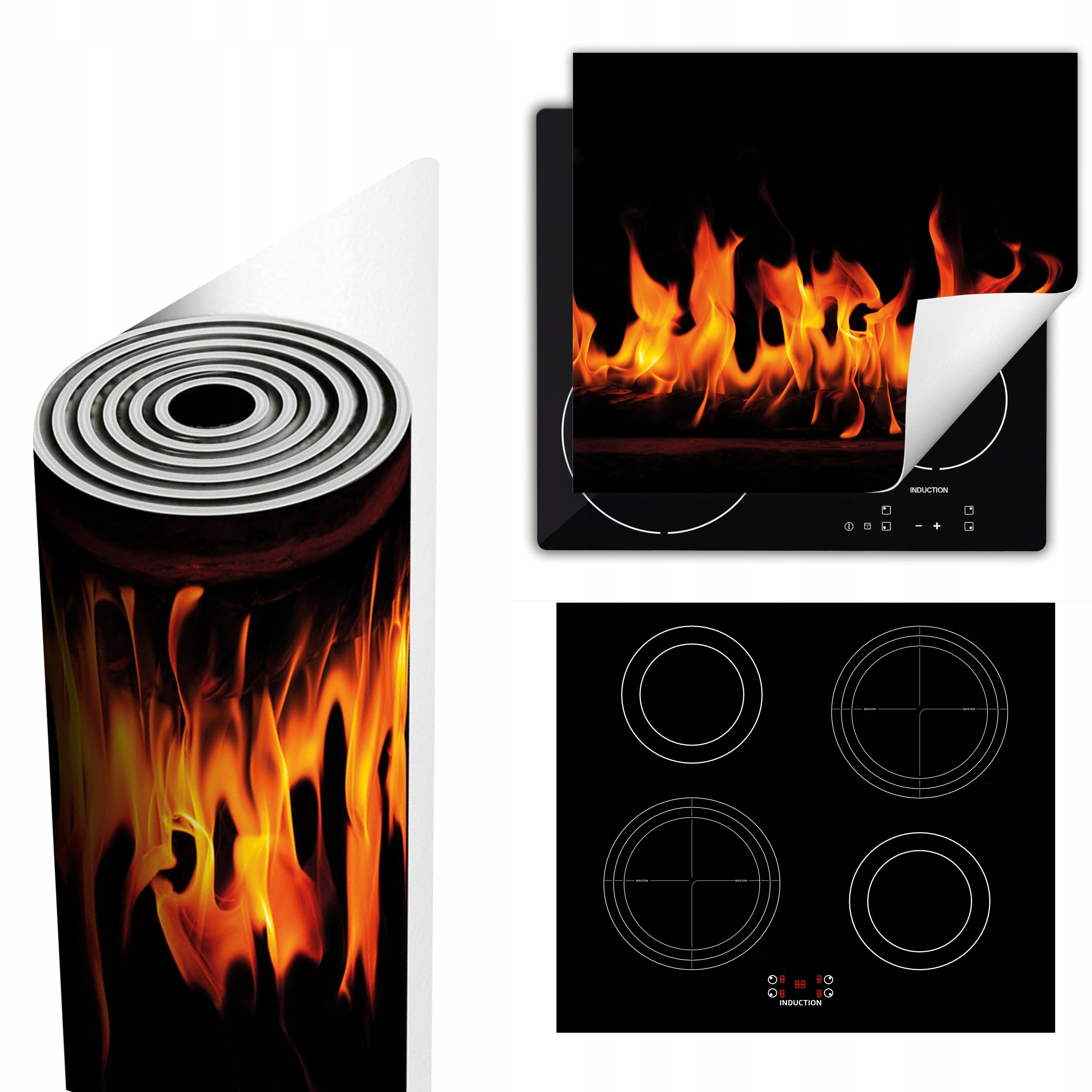 Ochranná Podložka Na Sporák Pro Více Místa 60x52 černá oheň