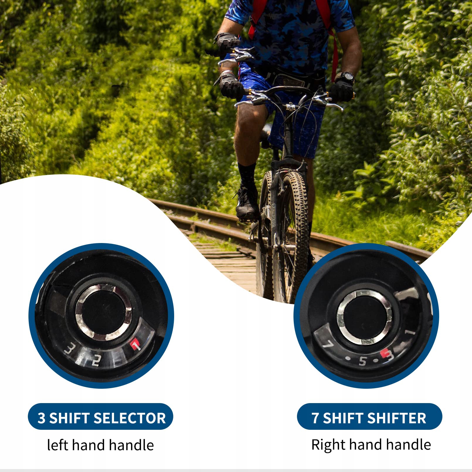 DŹWIGNIA ZMIANY BIEGÓW DO ROWERU, DŹWIGNI ZMIANY BIEGÓW ROWEROWYCH 3 X 7 Liczba rzędów 7