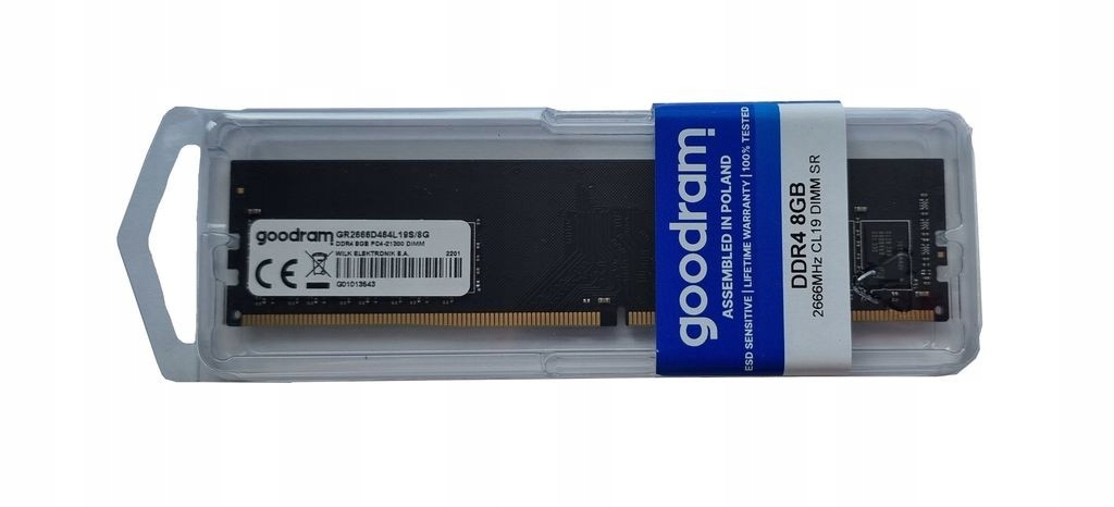 Goodram 8GB PC4-21300 2666Mhz Udimm GR2666D464L19S-Zdjęcie-0
