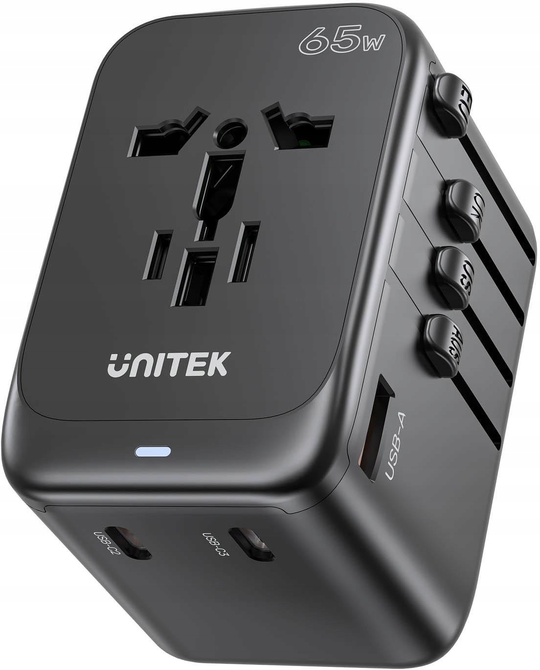 Unitek P1122ABK01 Ładowarka podróżna Eu/us/uk/aus Pd 65 W