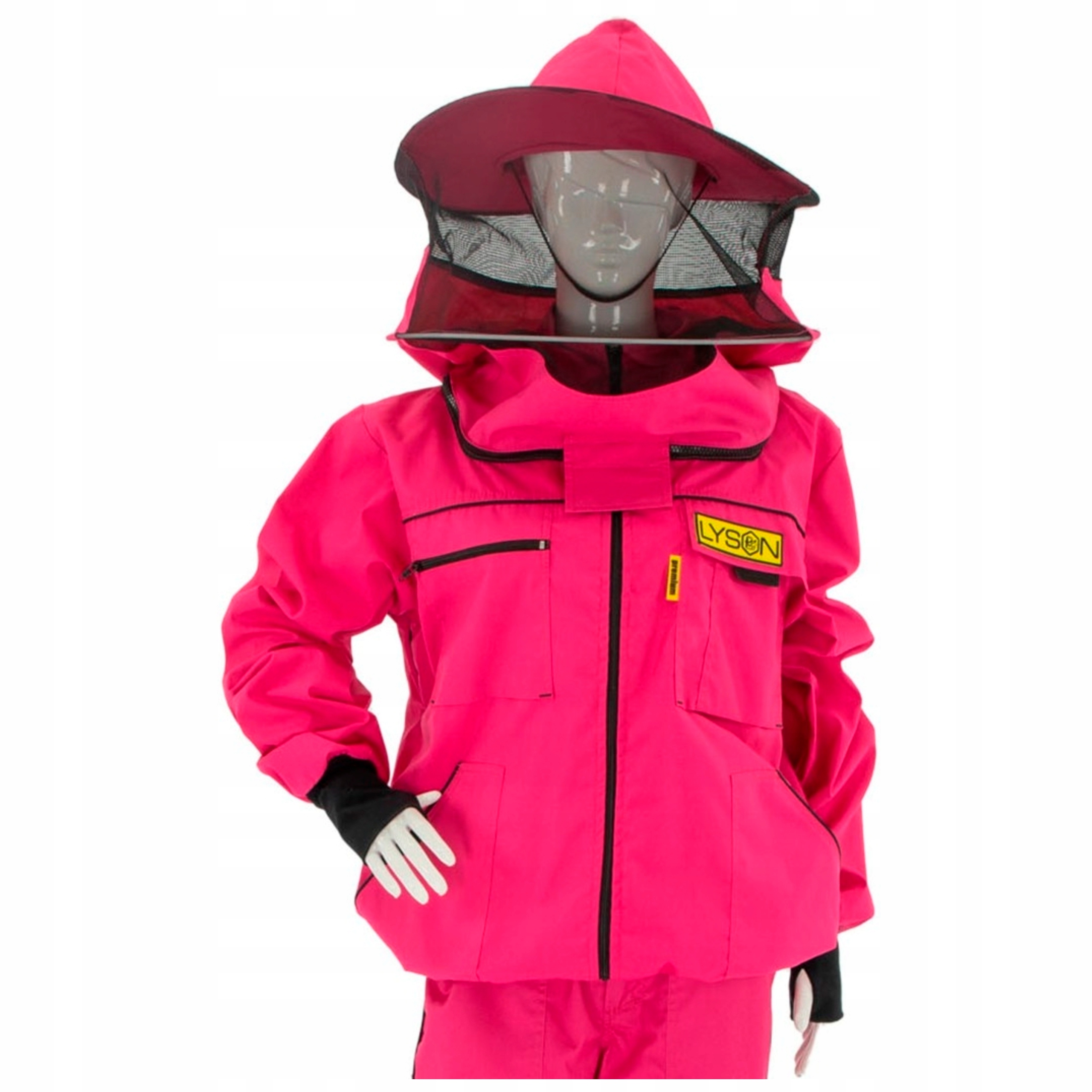 Rozopínateľná vČELÁRSKA Bluza s klobúkom Ružová veľkosť XL Premium