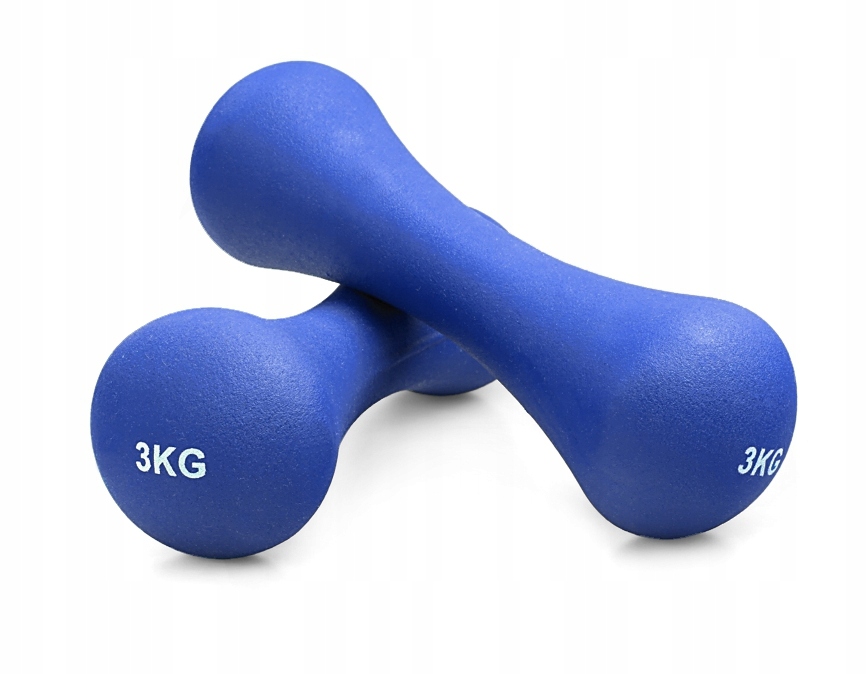HANTLE ŻELIWNE HANTELKI NEOPRENOWE DO ĆWICZEŃ W DOMU CIĘŻARKI ZESTAW 2x3 kg