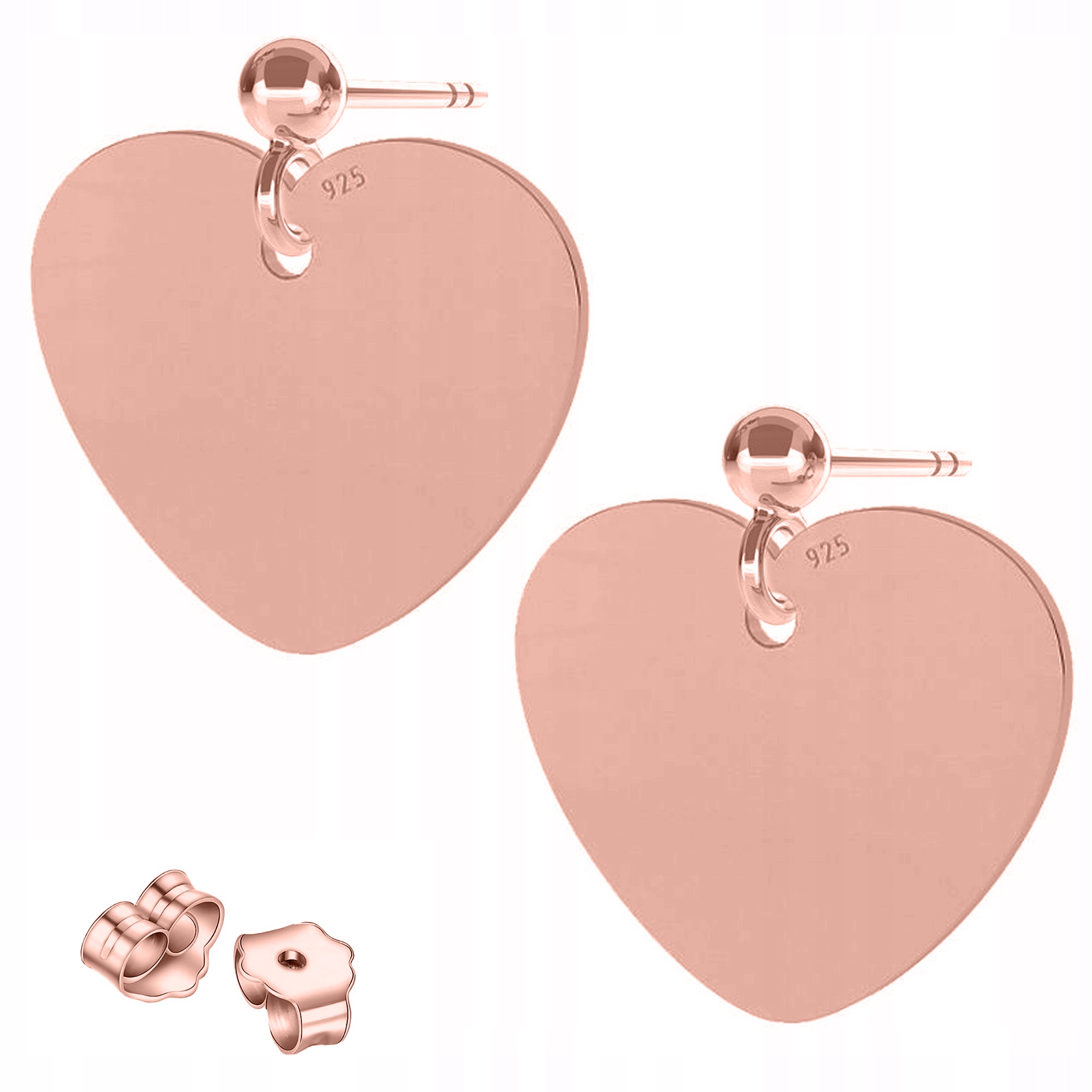 Náušnice Pozlacené Plech se srdíčky Srdce Srdíčko Plechy Stříbro 925