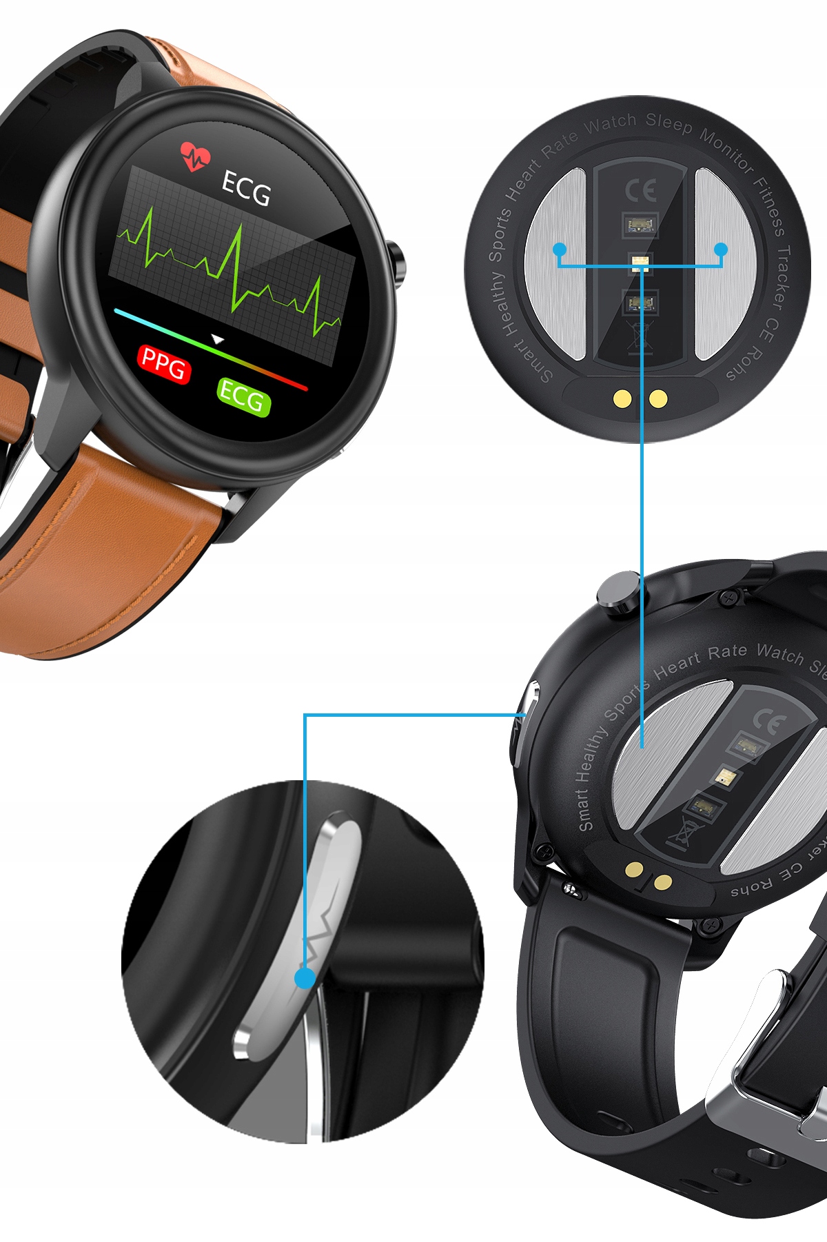 ZEGAREK SMARTWATCH DLA SENIORA EKG PULS CIŚNIENIE Rodzaj smartwatch