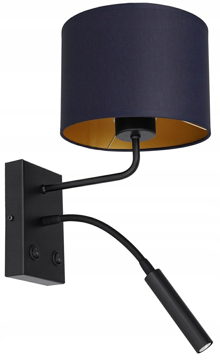 Nástěnná lampa Arden modrá, zlatý válec 1xE27+G9, nastavitelná