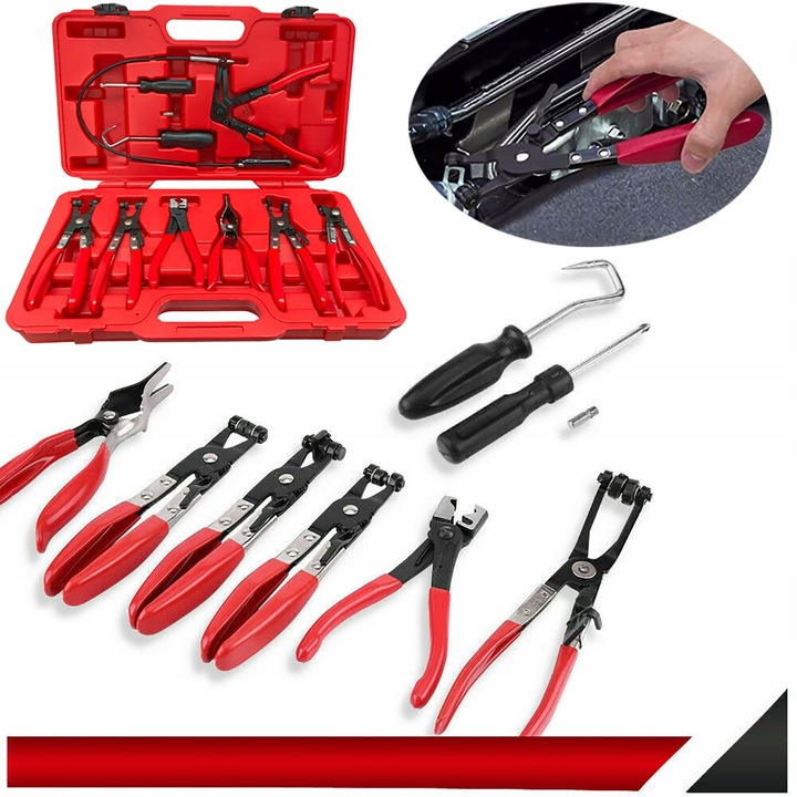 VERKE V86270 SZCZYPCE DO OPASEK ZACISKOWYCH - 9 elementów Marka Verke