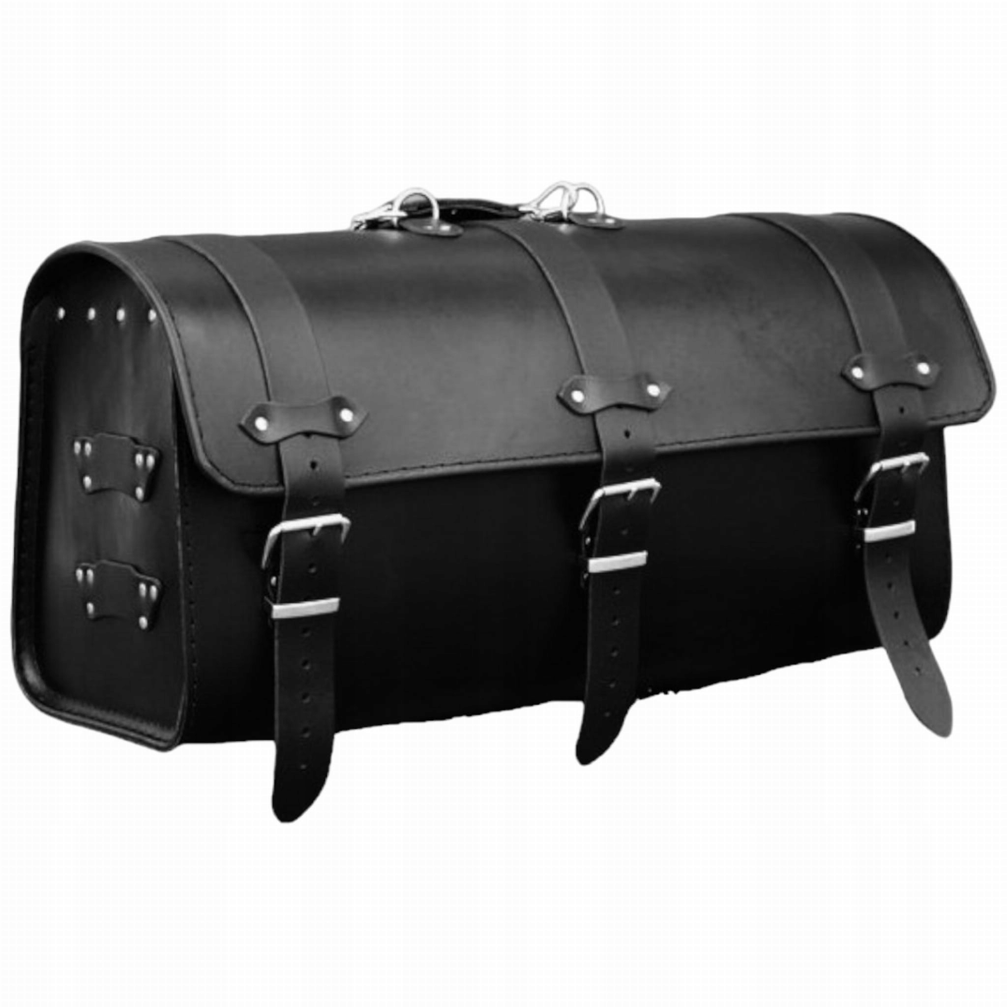 Kufr na motorku Kožený Černý 37 Litrů 2 přilby