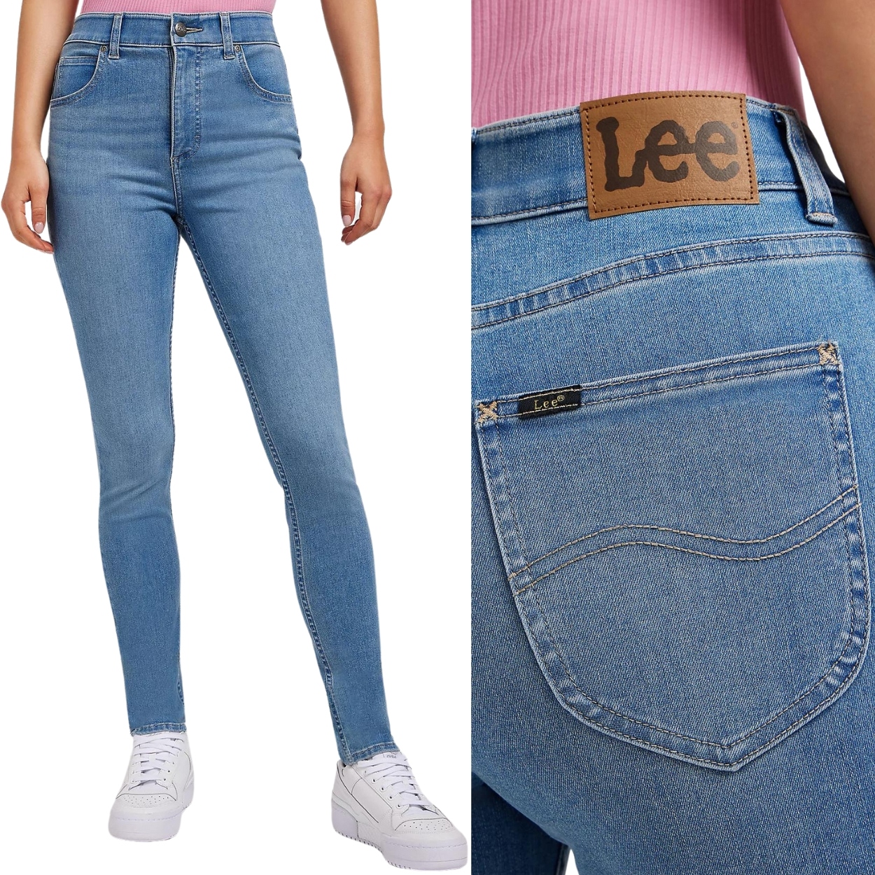 Lee Skinny Ulc Džíny pohodlné vysoké dámské džínové kalhoty s trubičkou W27 L31