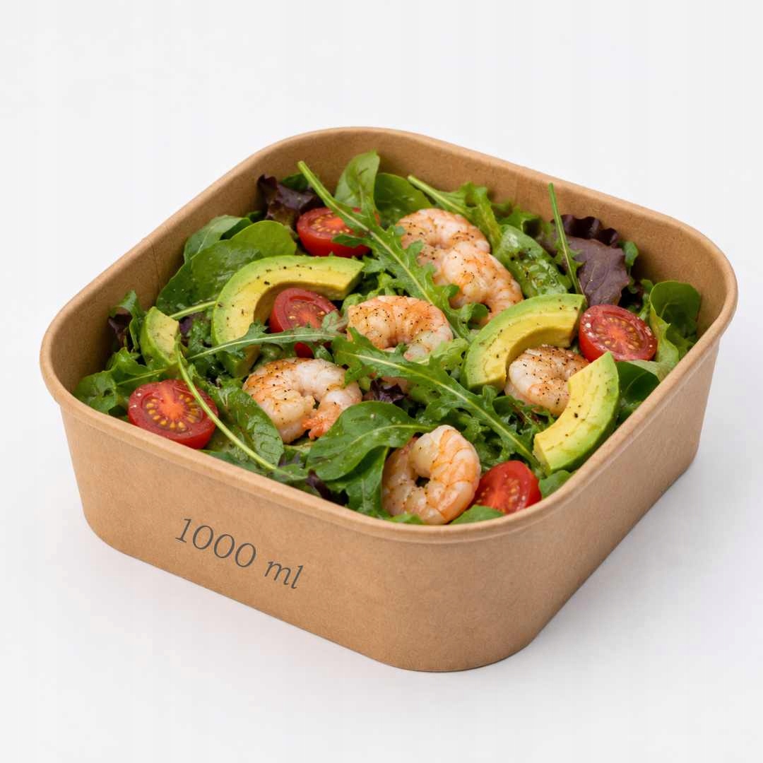 300 ks Miska kraft 1000 ml čtvercová Velkoobchod catering s sebou Ecopicnic