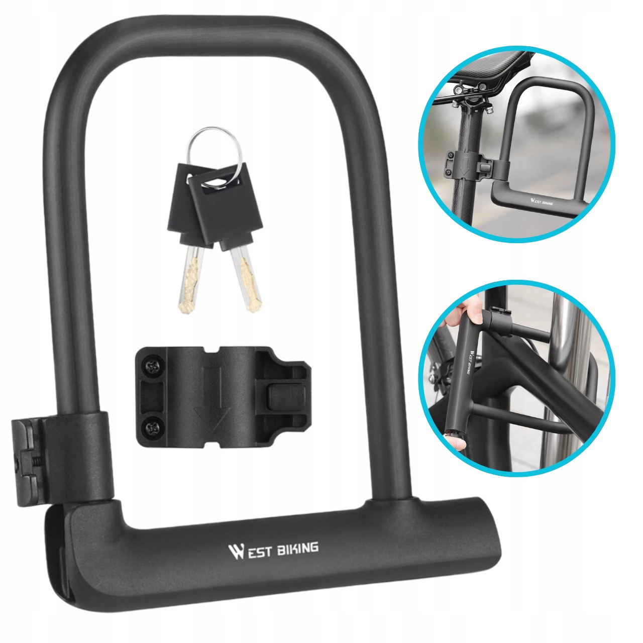 Zapięcie do roweru hulajnogi zapięcie rowerowe West Biking U-Lock zapiecie