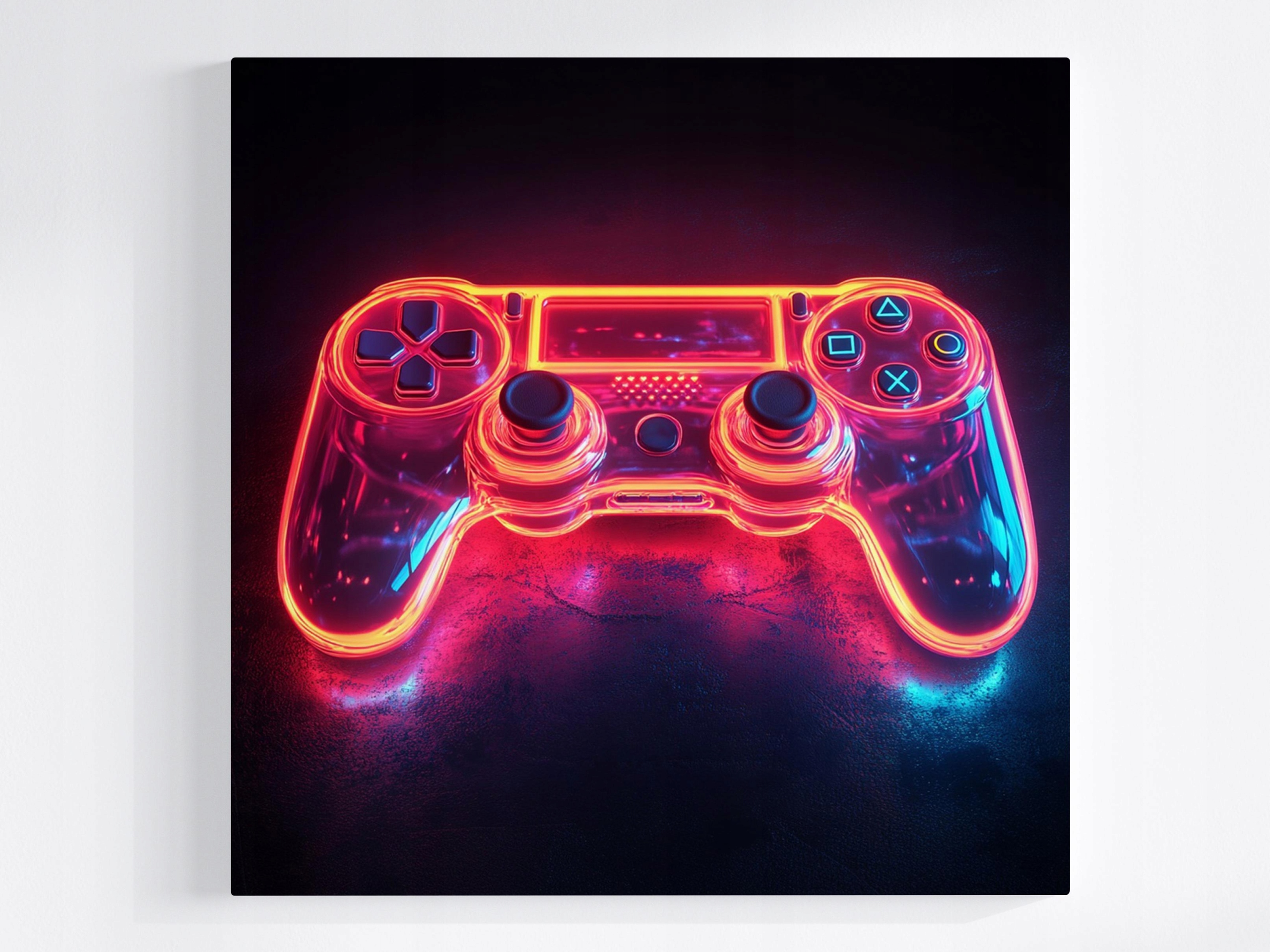 Obraz Na Plátně Canvas Pad Kontroler Gaming Konzola Neon Světlo 80x80